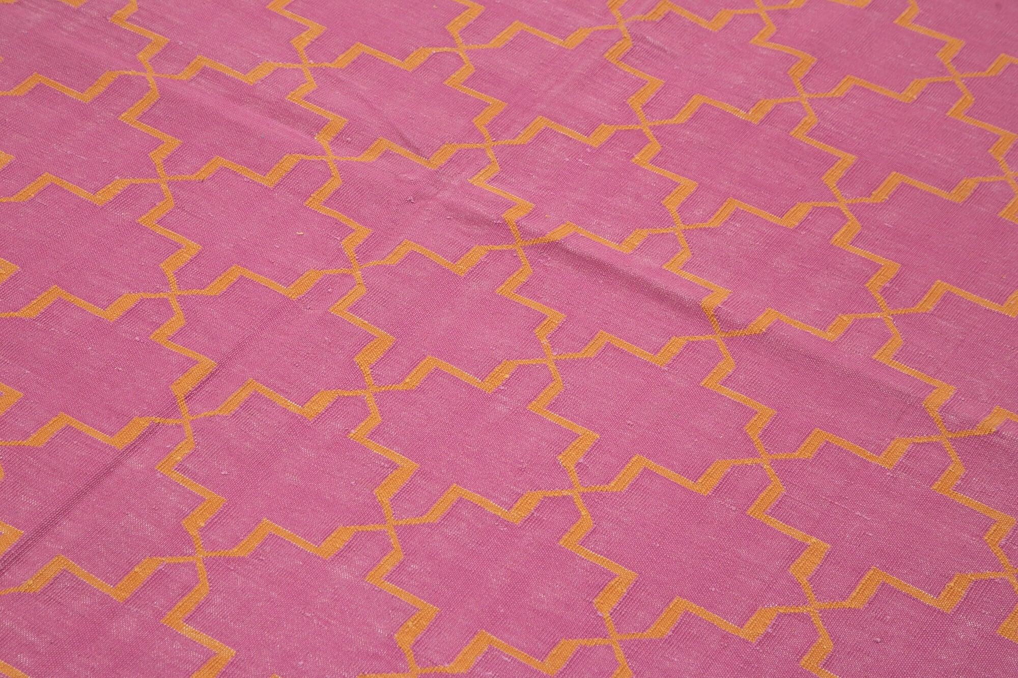 6 x 9 Pink Dhurrie Rug - 2841