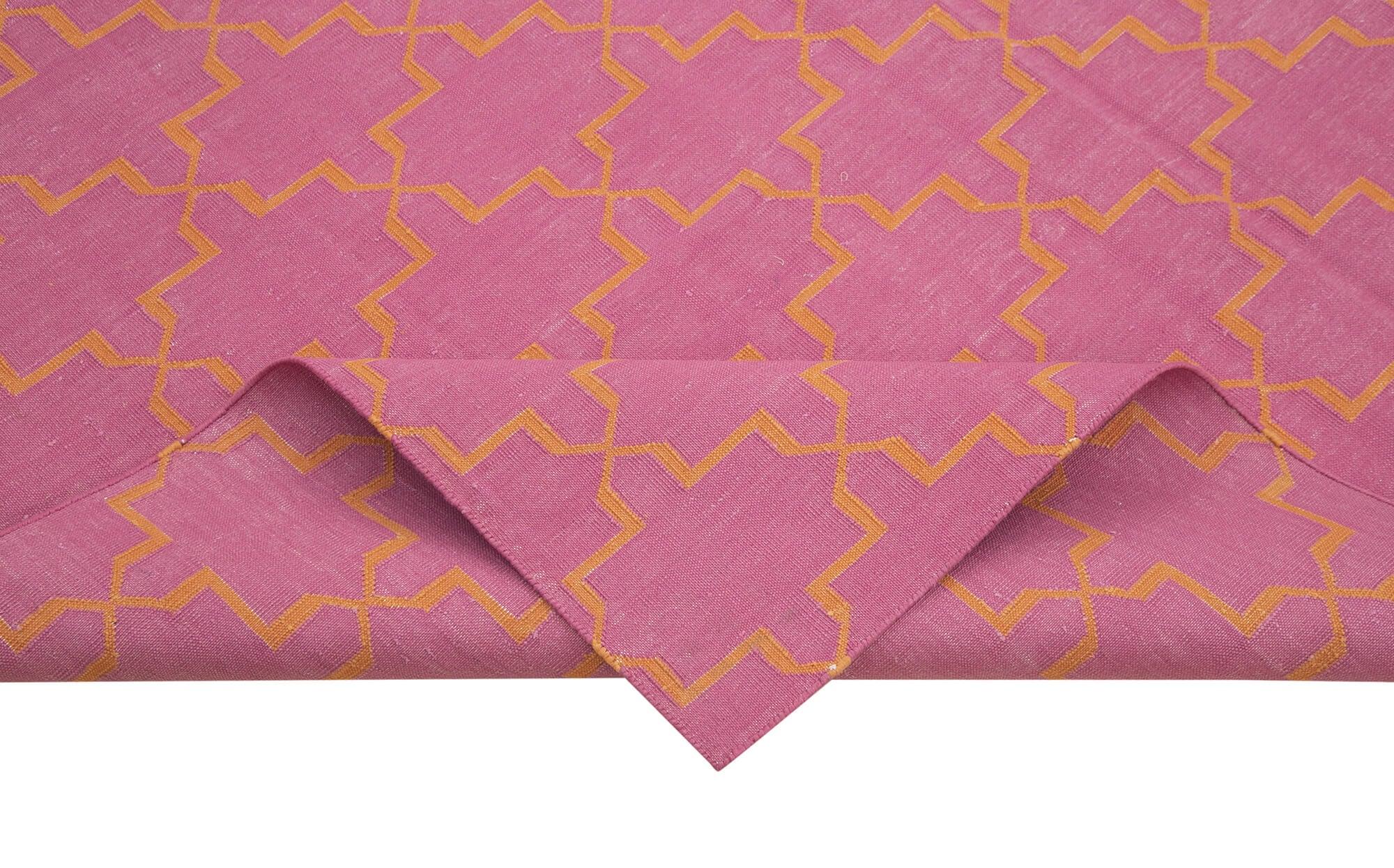 6 x 9 Pink Dhurrie Rug - 2841