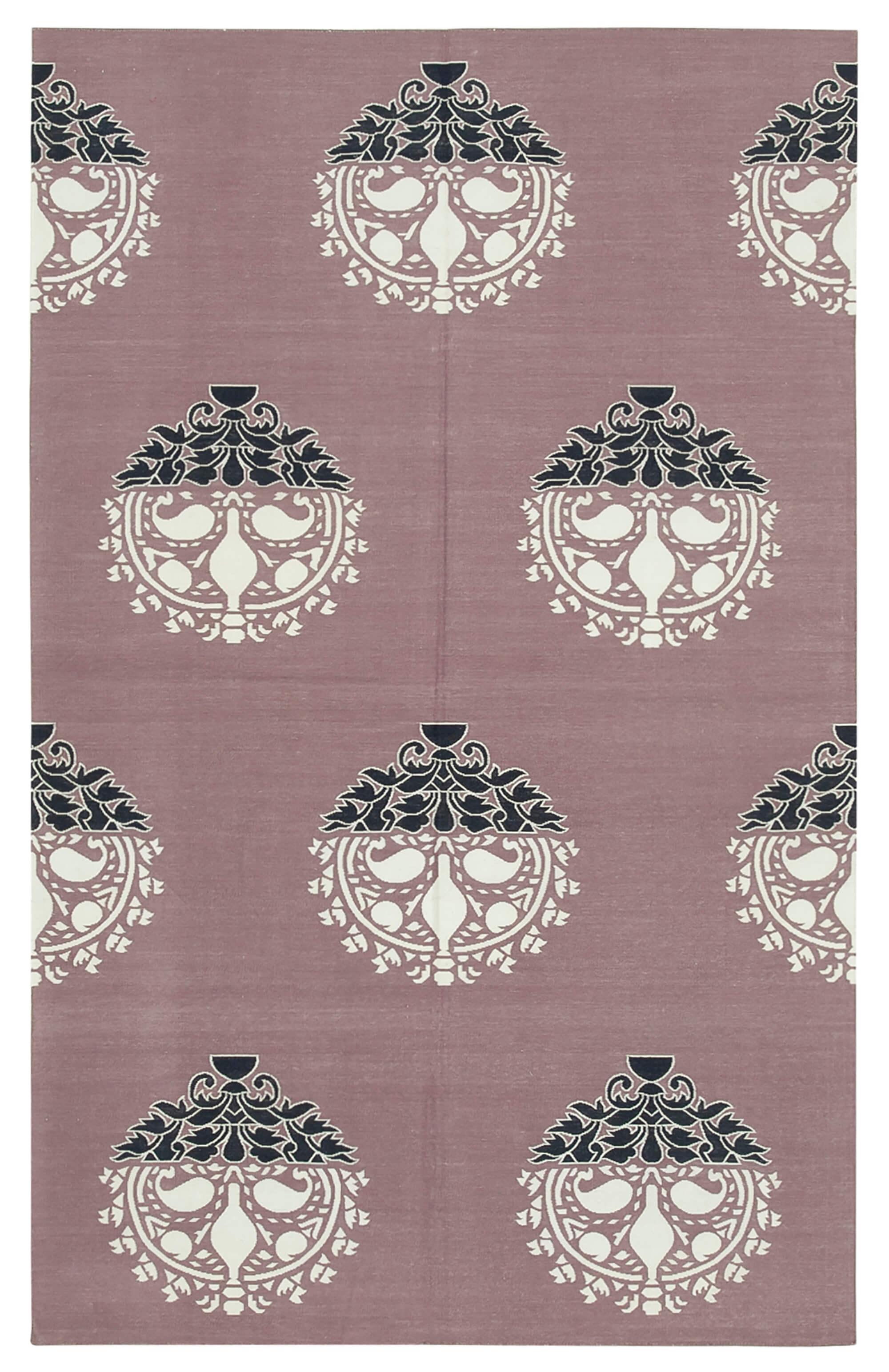 5 x 8 Purple Dhurrie Rug - 2844