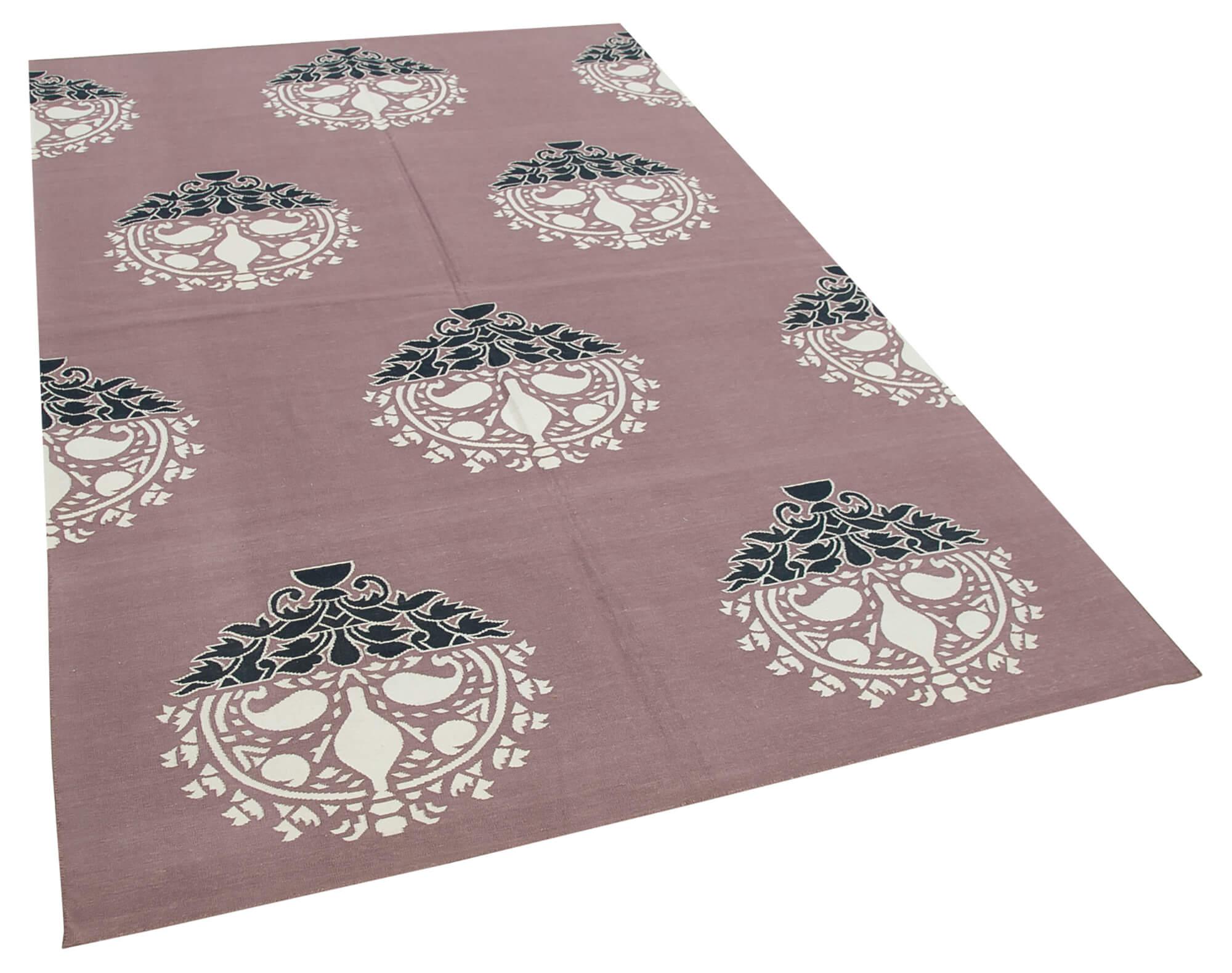 5 x 8 Purple Dhurrie Rug - 2844