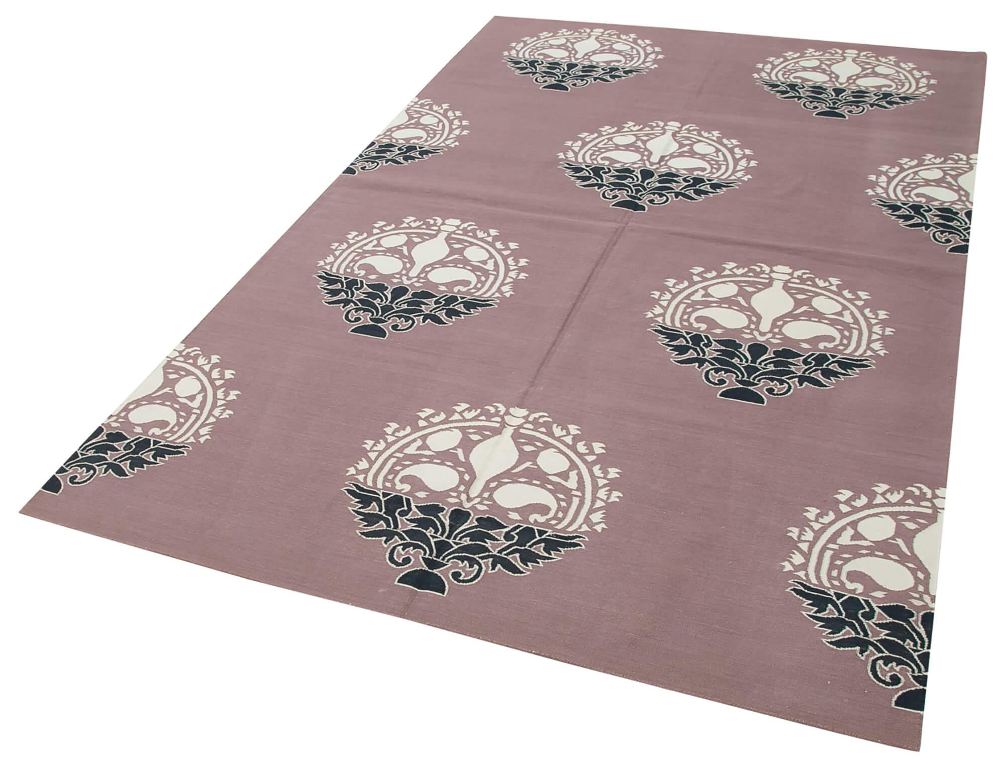 5 x 8 Purple Dhurrie Rug - 2844