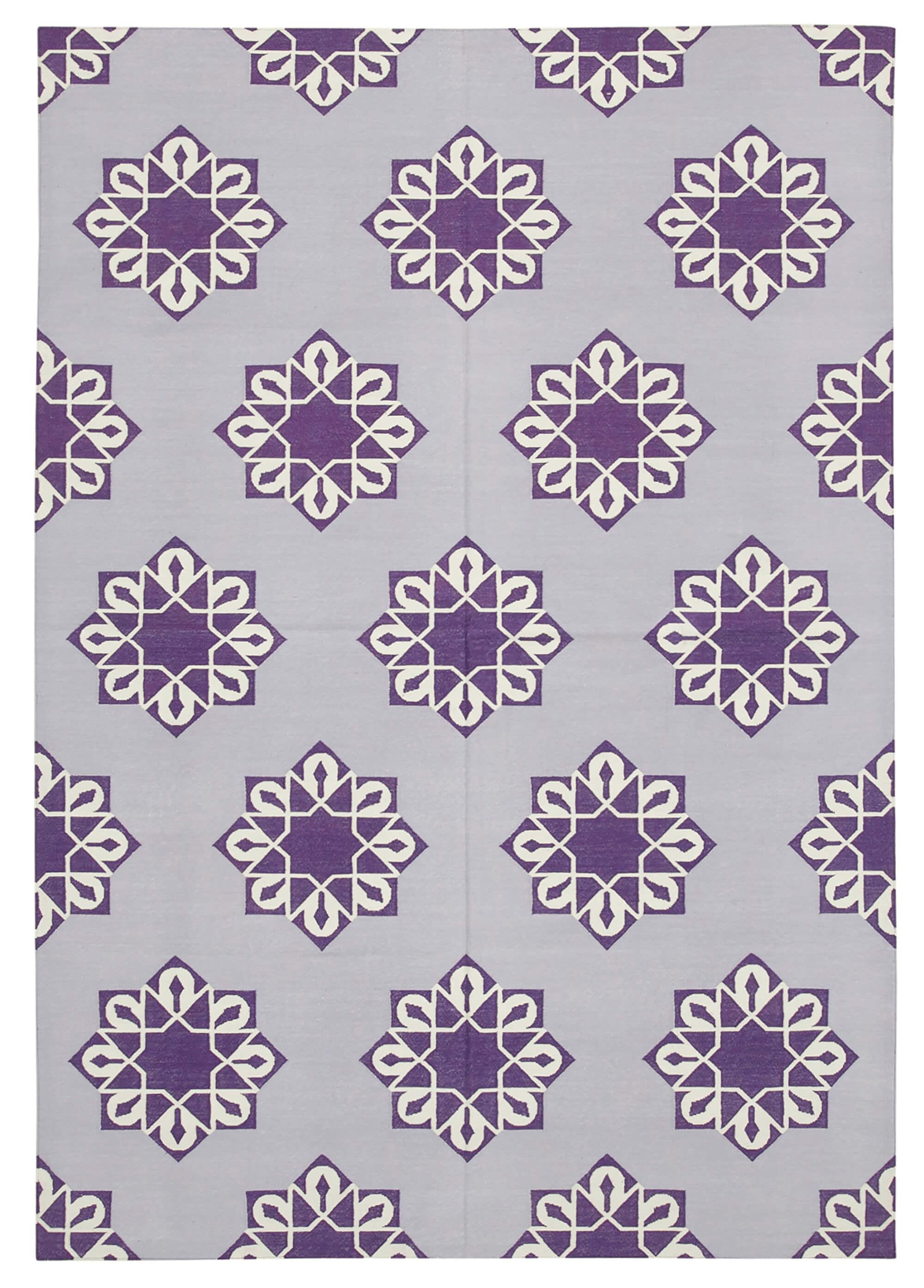 6 x 9 Purple Dhurrie Rug - 2847