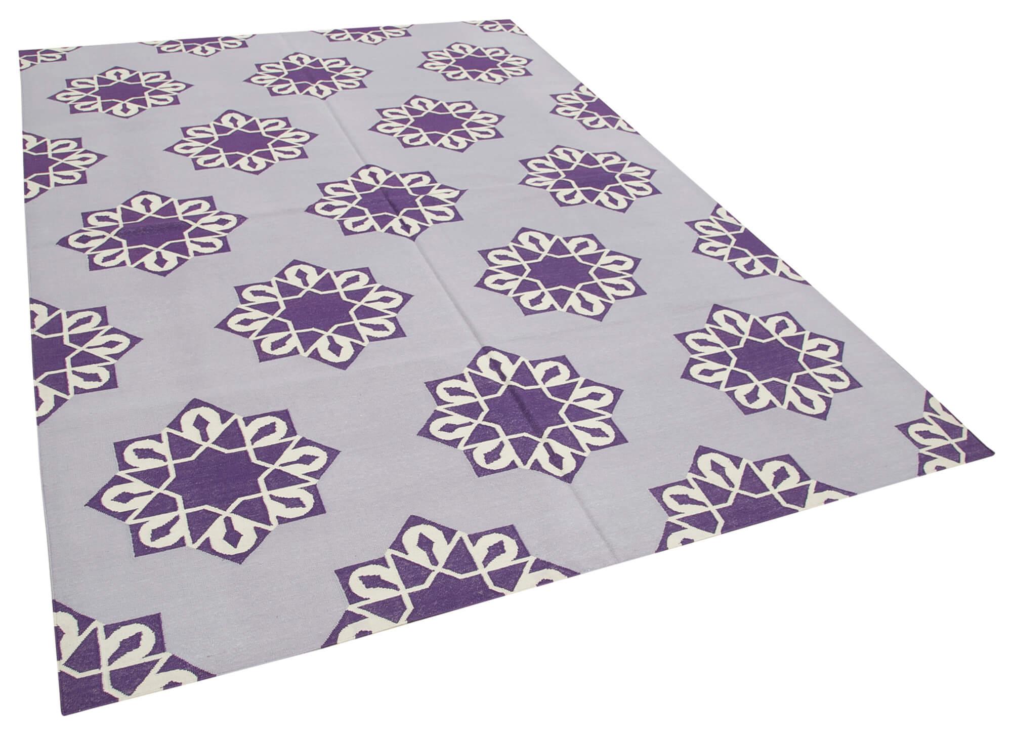 6 x 9 Purple Dhurrie Rug - 2847