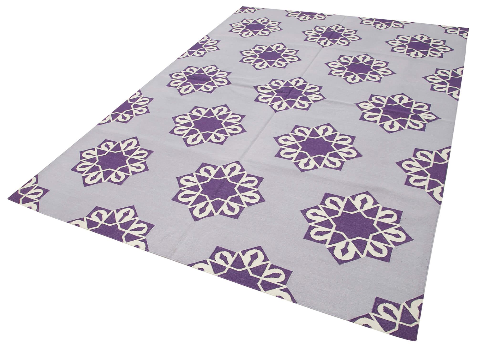 6 x 9 Purple Dhurrie Rug - 2847