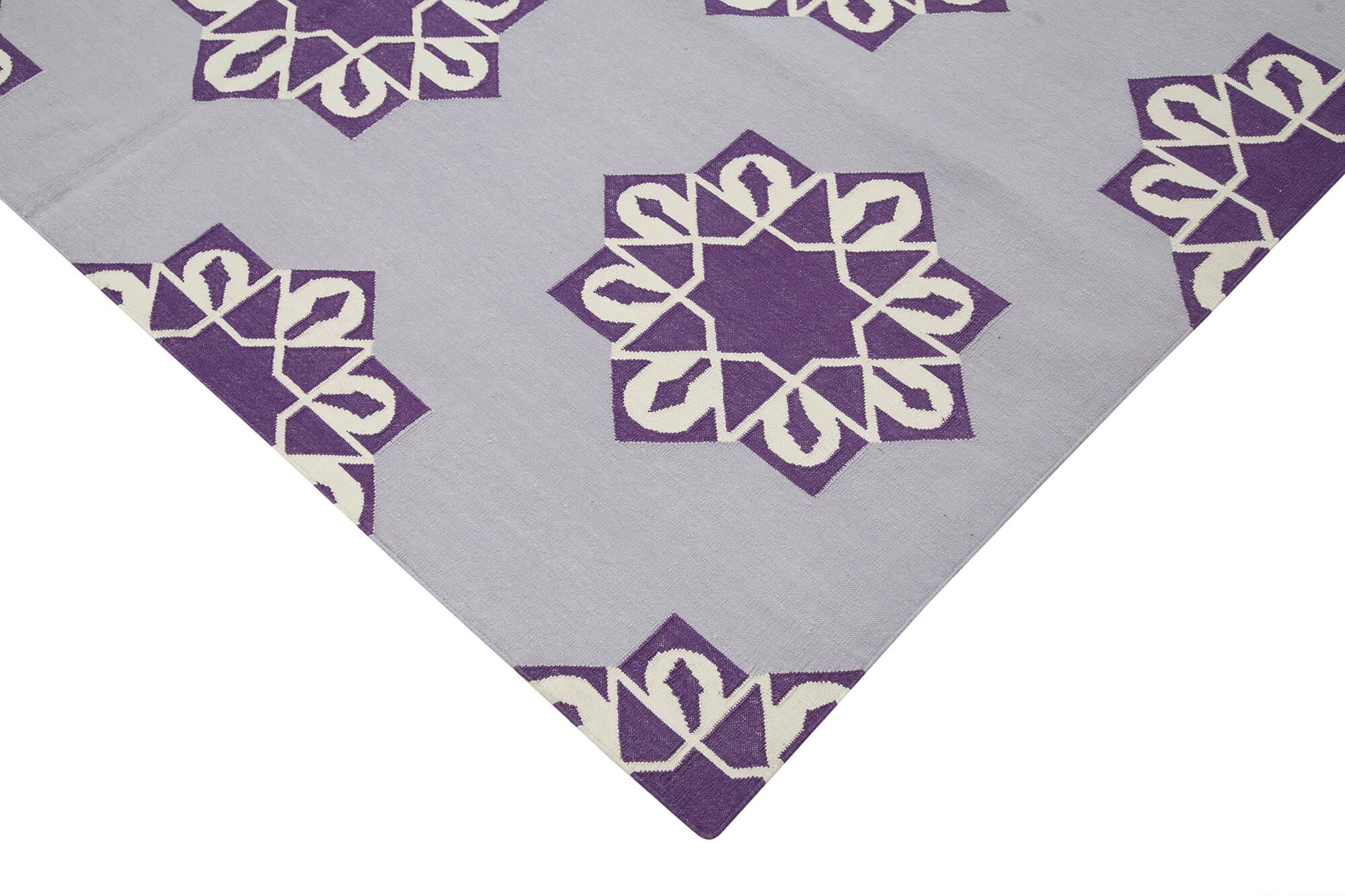 6 x 9 Purple Dhurrie Rug - 2847