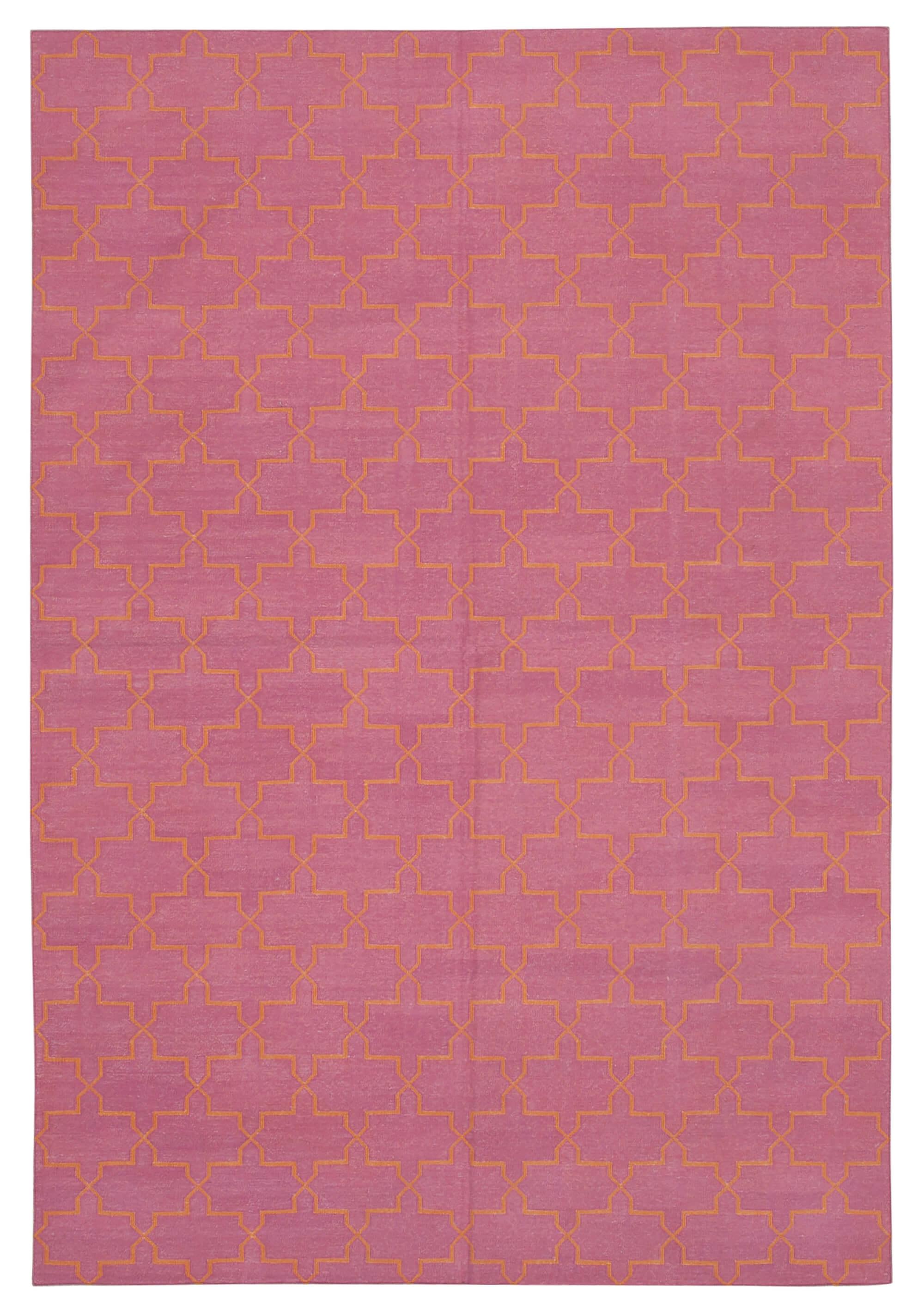 6 x 9 Pink Dhurrie Rug - 2849