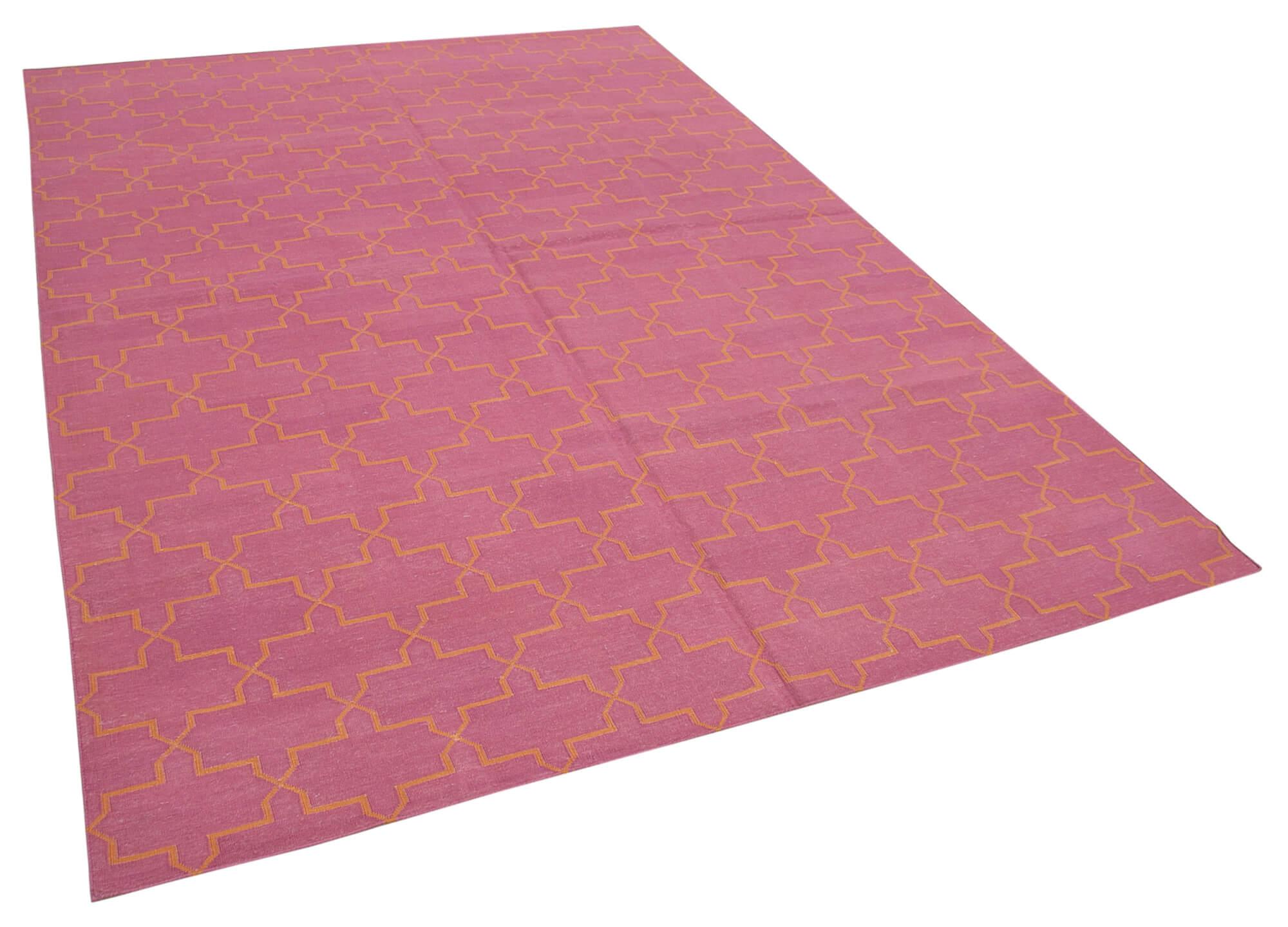 6 x 9 Pink Dhurrie Rug - 2849