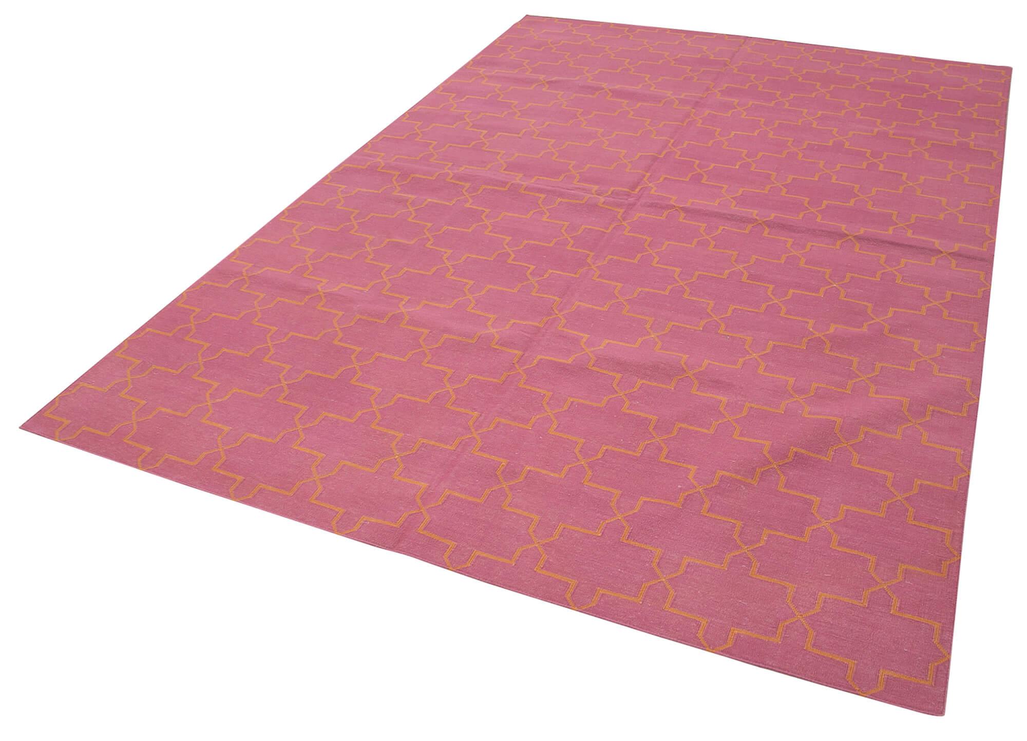 6 x 9 Pink Dhurrie Rug - 2849