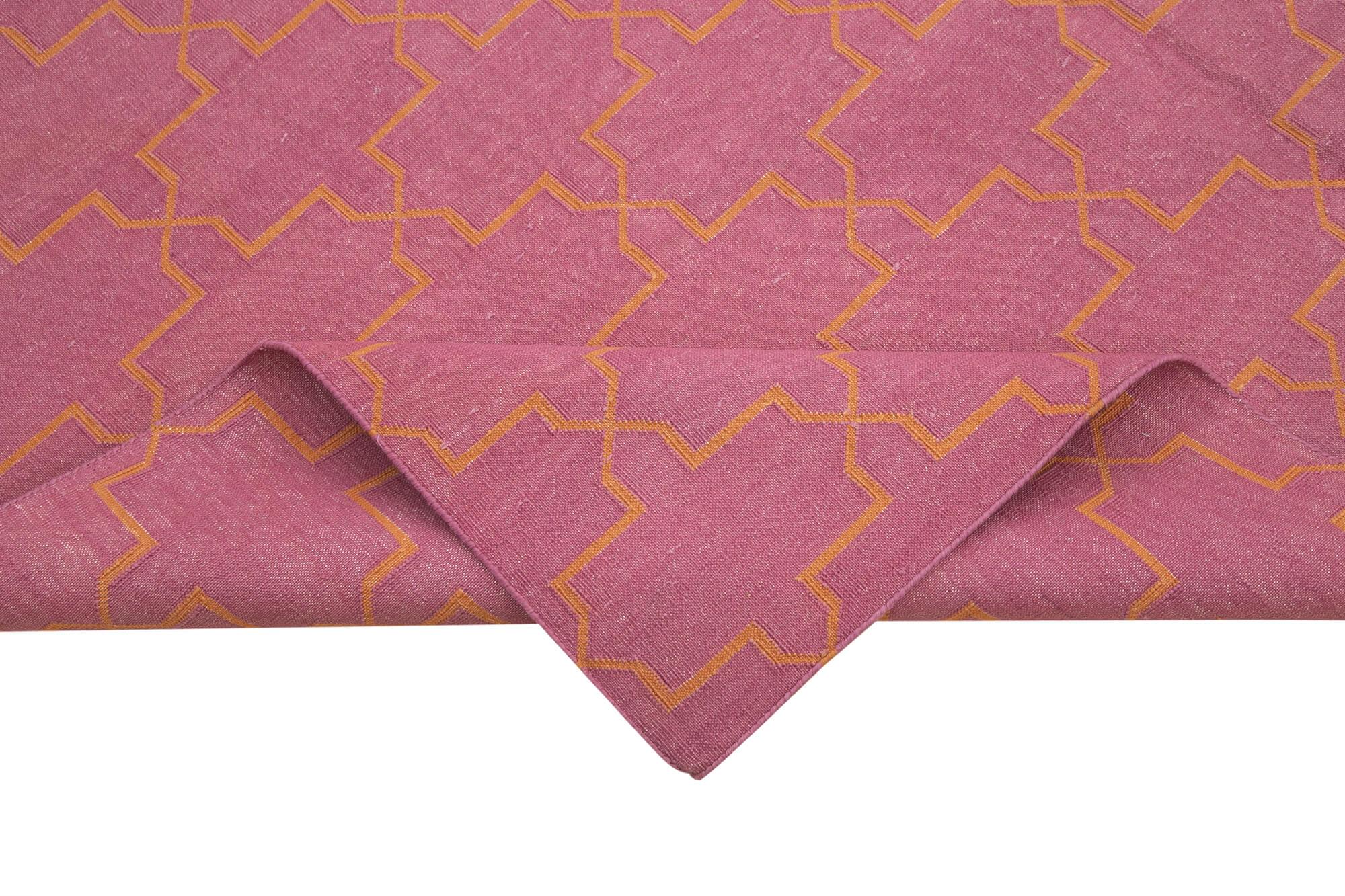 6 x 9 Pink Dhurrie Rug - 2849