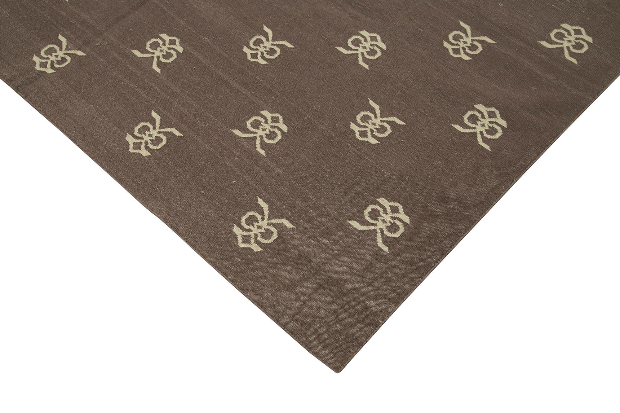 6 x 9 Brown Dhurrie Rug - 2855