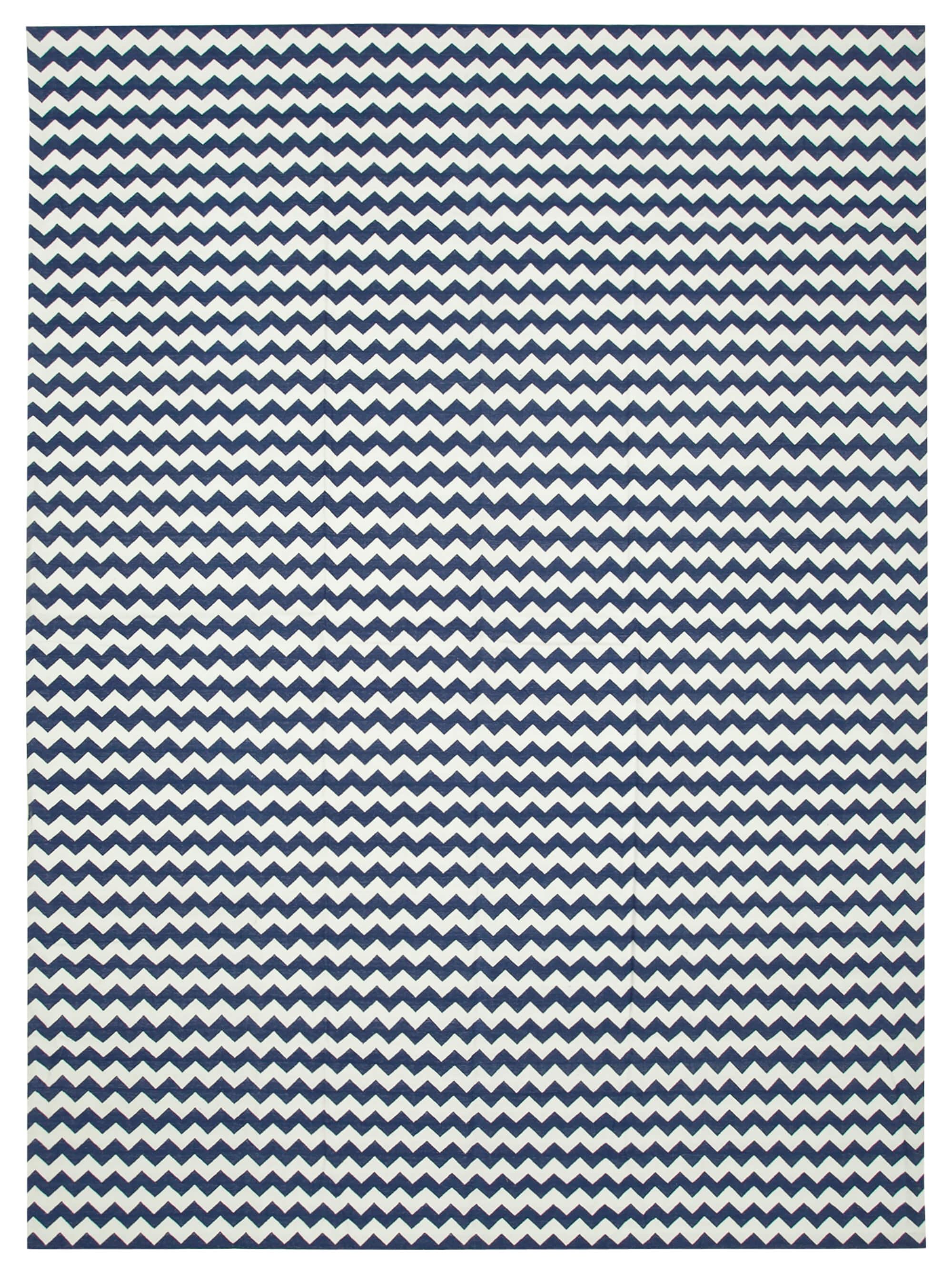 10 x 14 Blue Dhurrie Rug - 2856