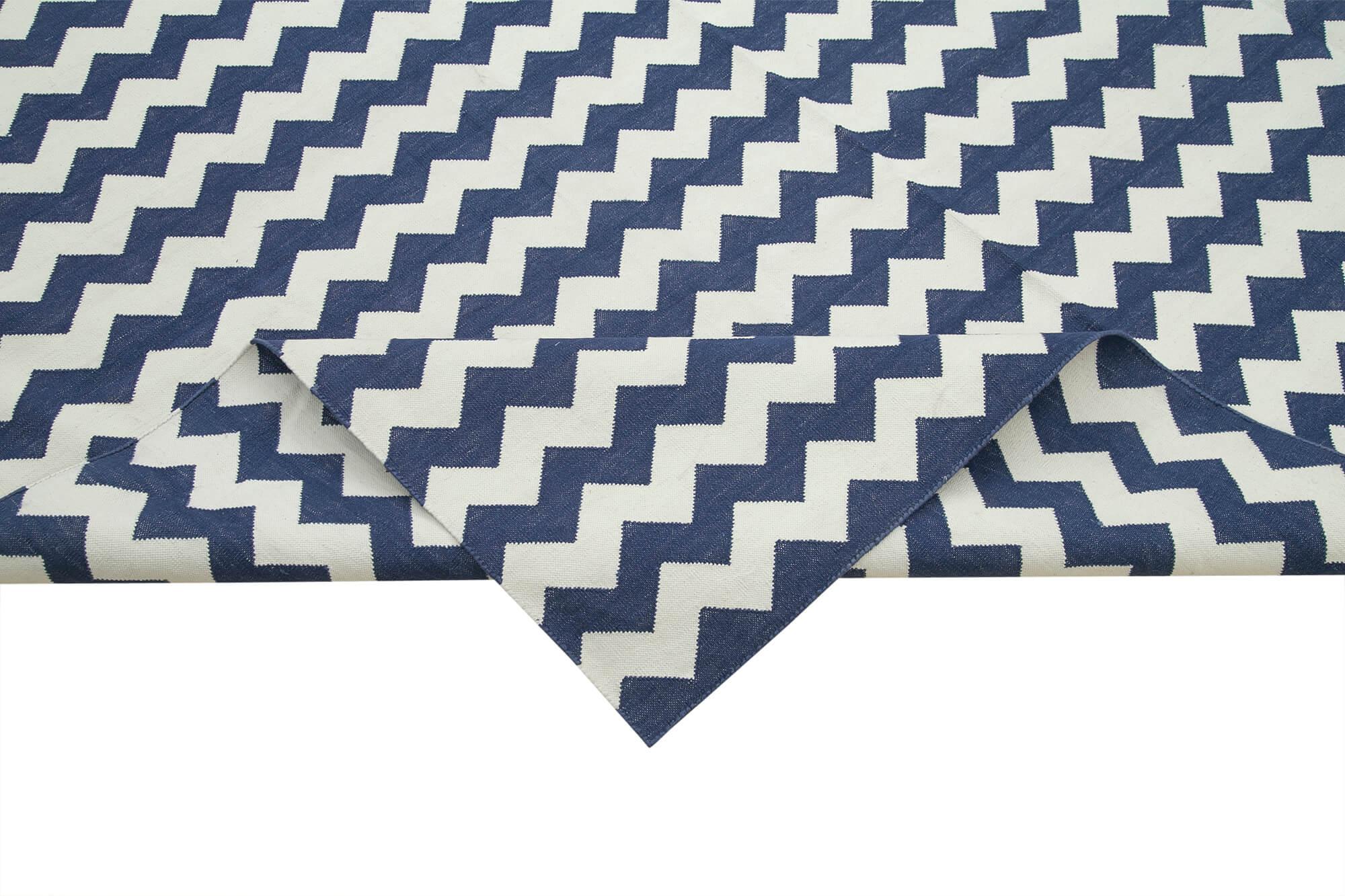 10 x 14 Blue Dhurrie Rug - 2856