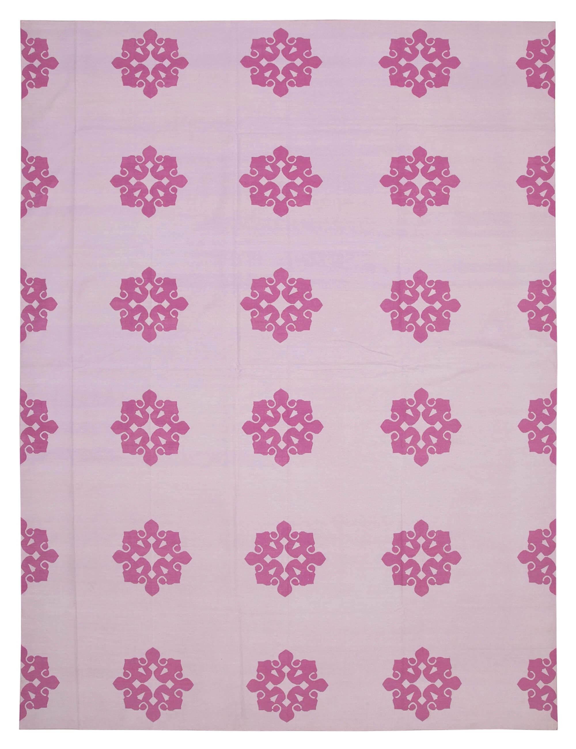 10 x 14 Pink Dhurrie Rug - 2862