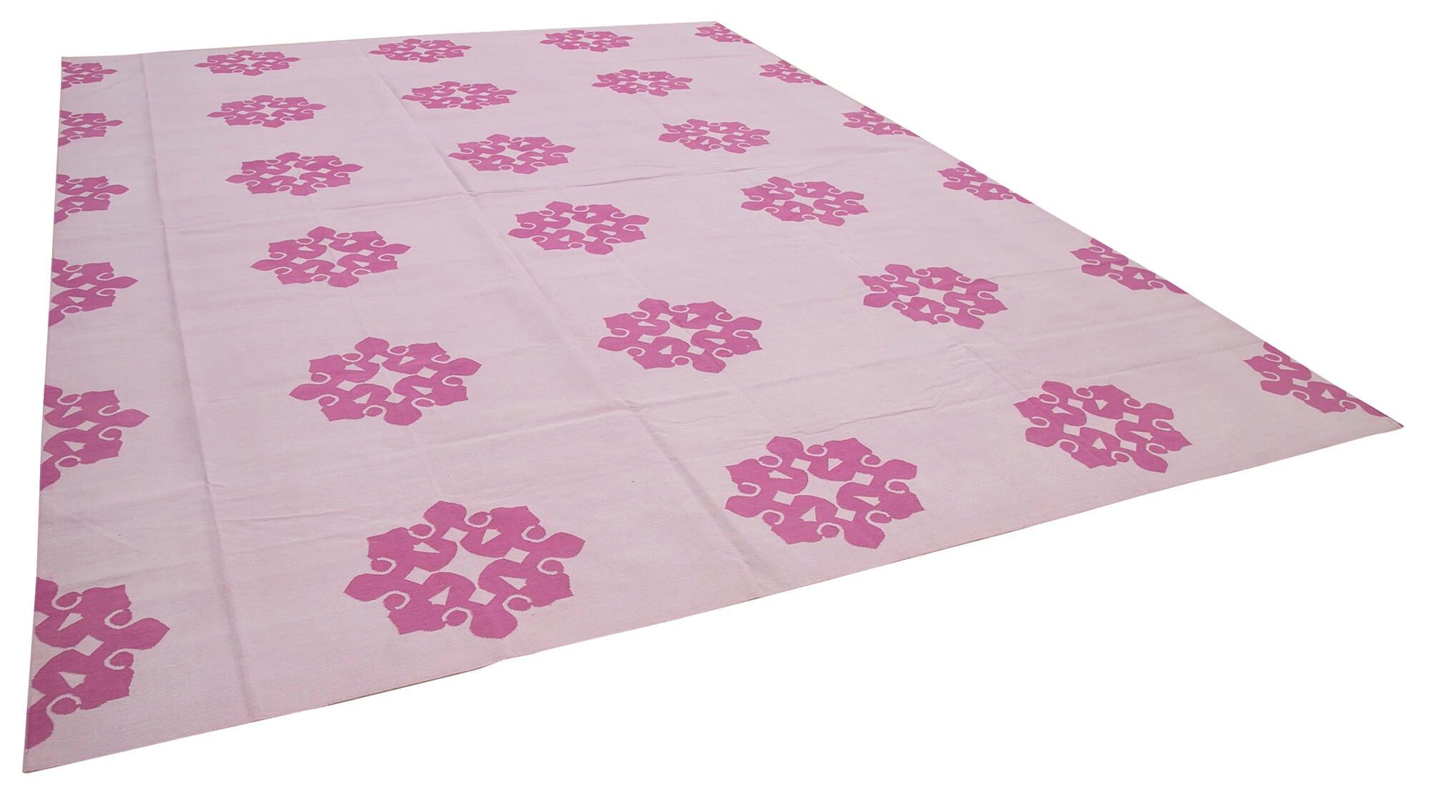 10 x 14 Pink Dhurrie Rug - 2862