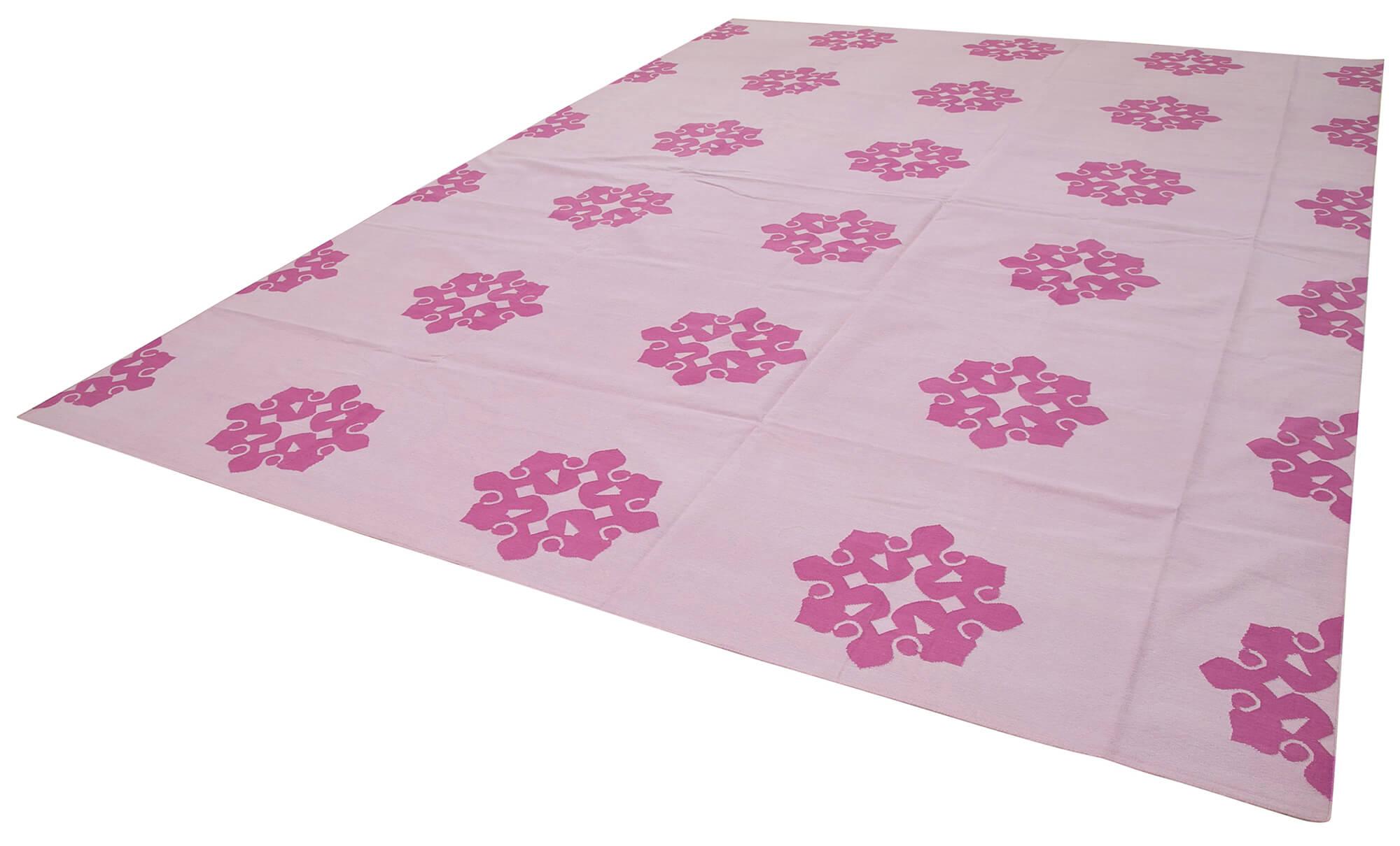 10 x 14 Pink Dhurrie Rug - 2862