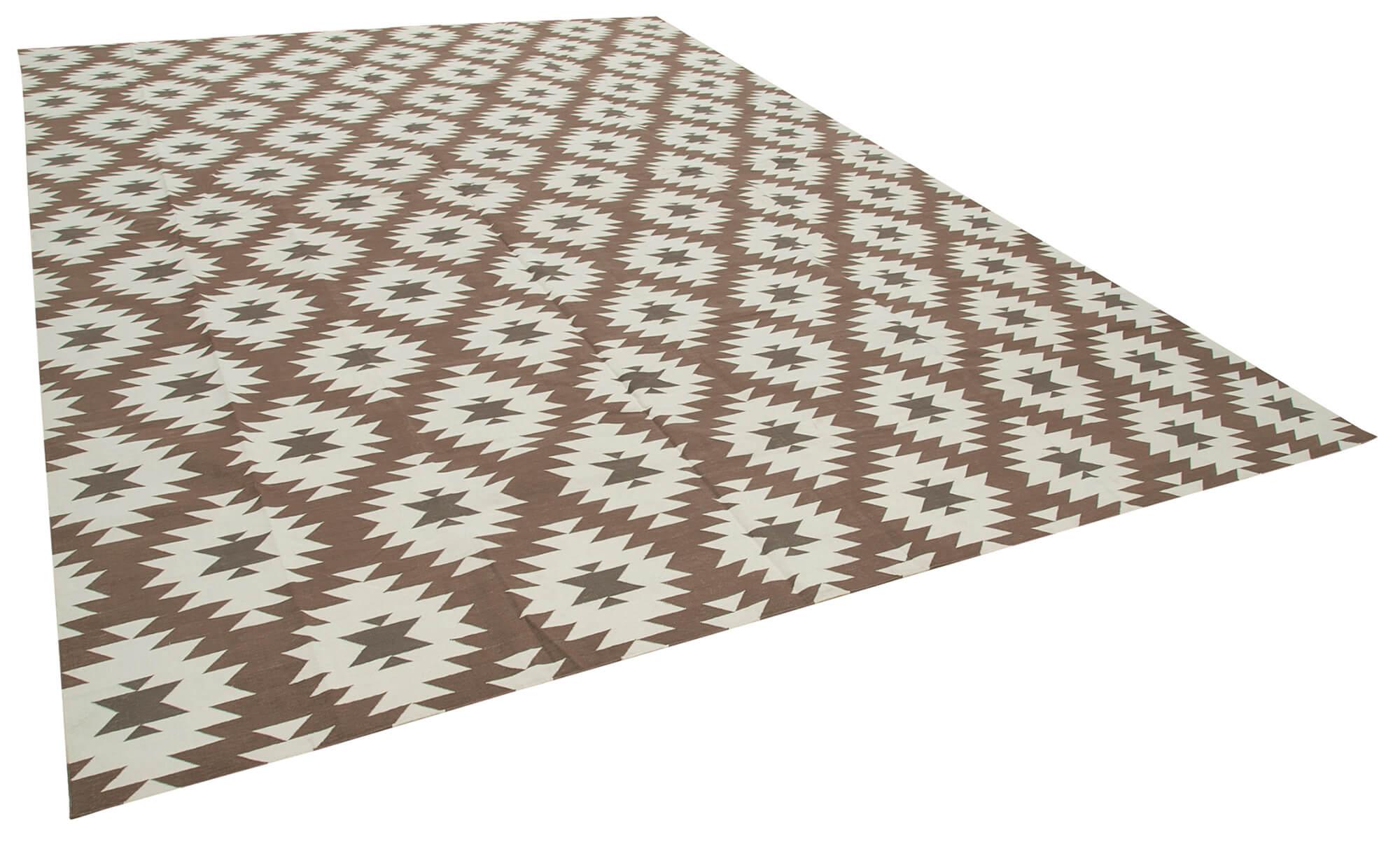 10 x 14 Brown Dhurrie Rug - 2864