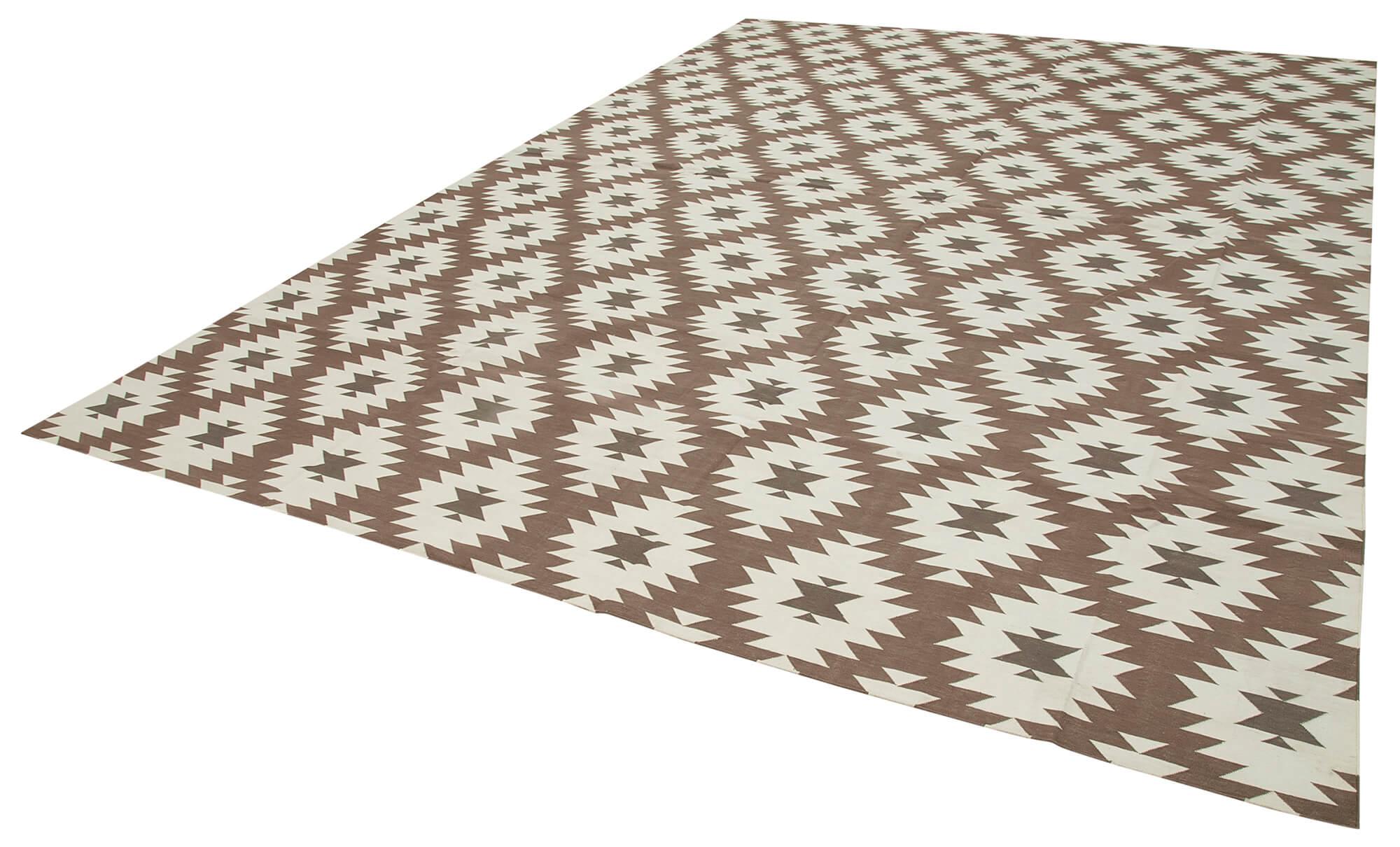 10 x 14 Brown Dhurrie Rug - 2864