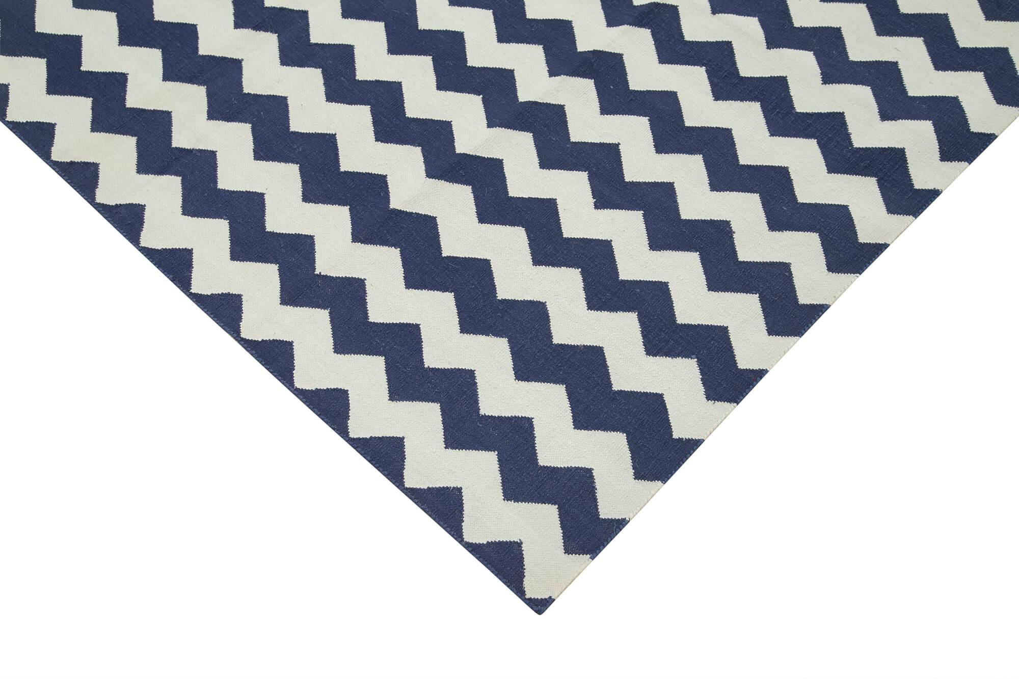 10 x 14 Blue Dhurrie Rug - 2866