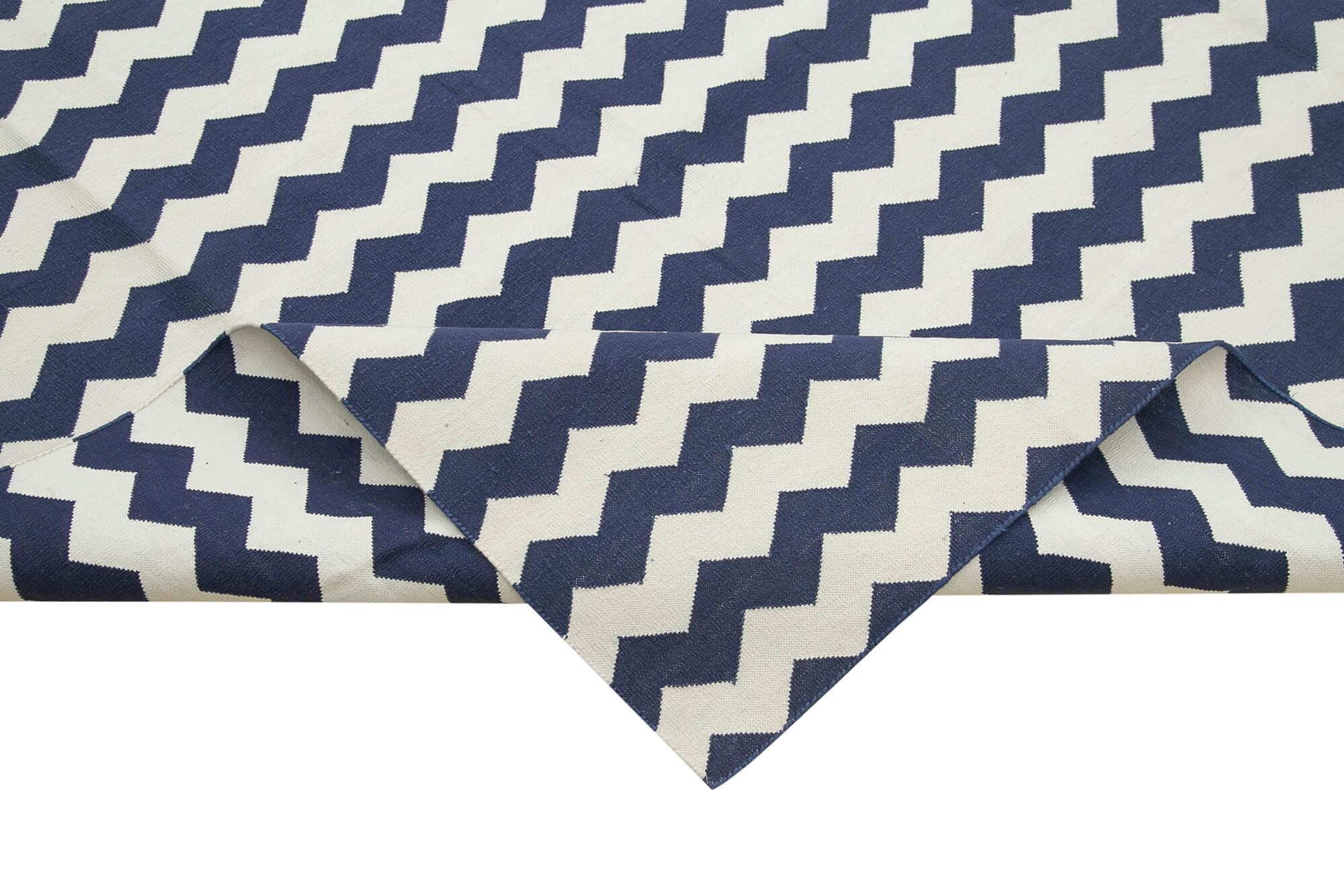 10 x 14 Blue Dhurrie Rug - 2866