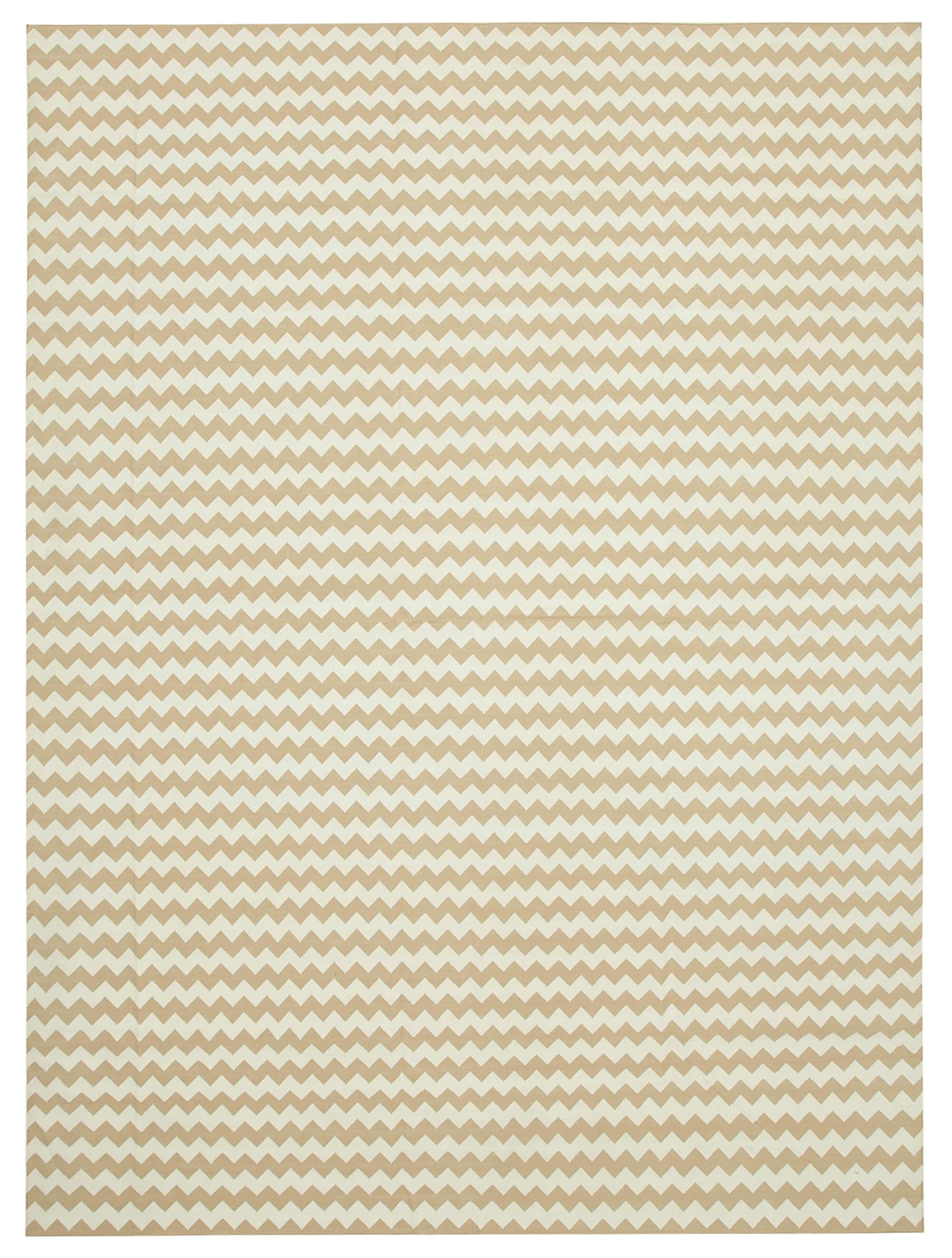 10 x 14 Beige Dhurrie Rug - 2867