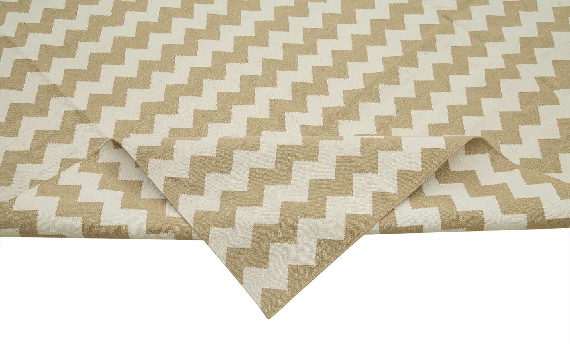 10 x 14 Beige Dhurrie Rug - 2867