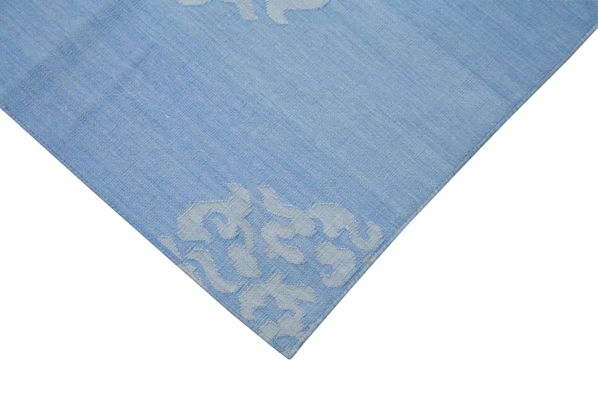 10 x 14 Blue Dhurrie Rug - 2868