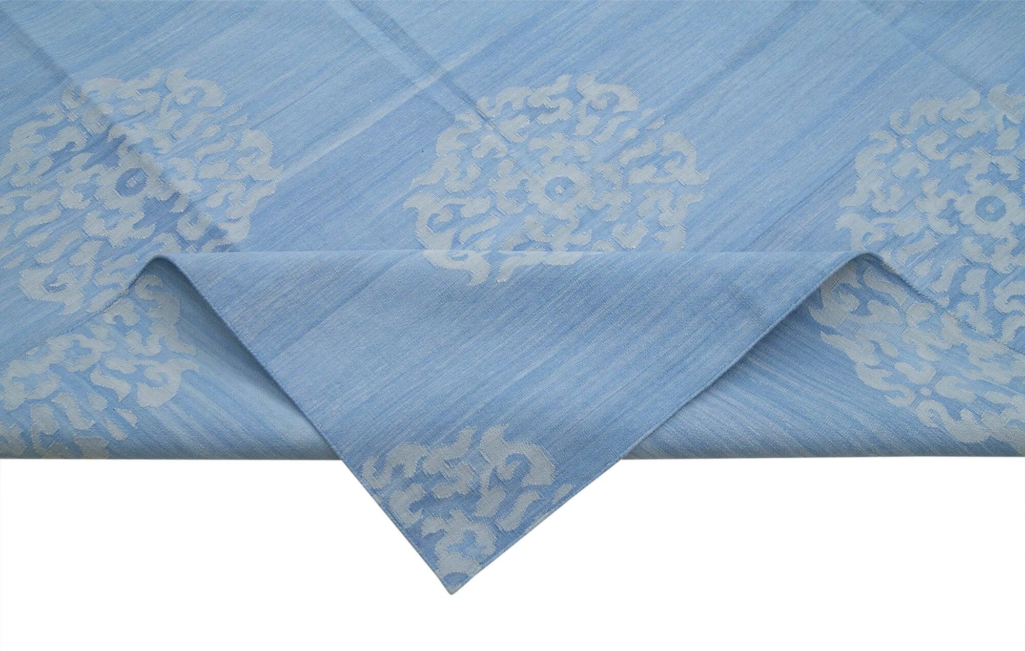 10 x 14 Blue Dhurrie Rug - 2868