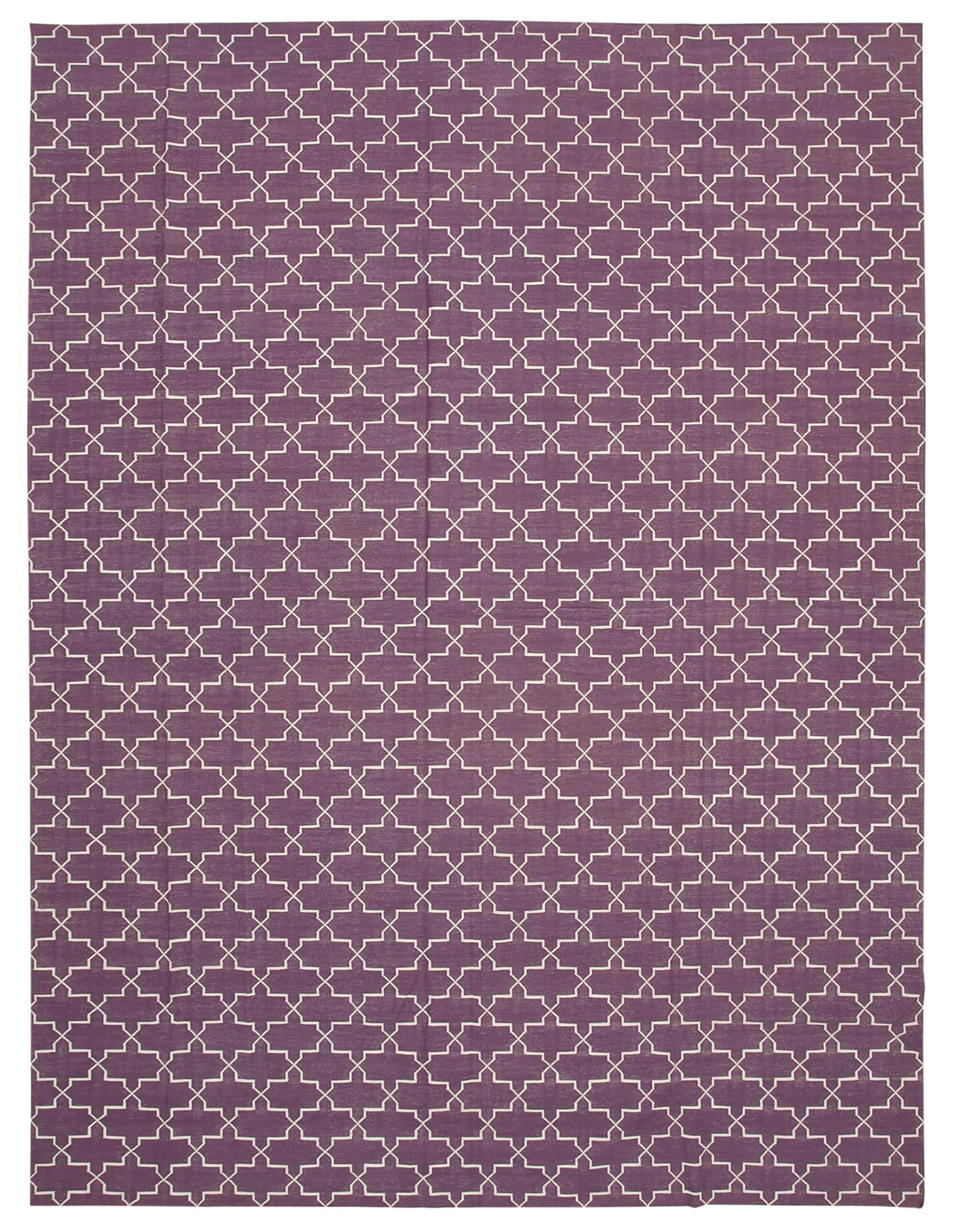 10 x 14 Purple Dhurrie Rug - 2871