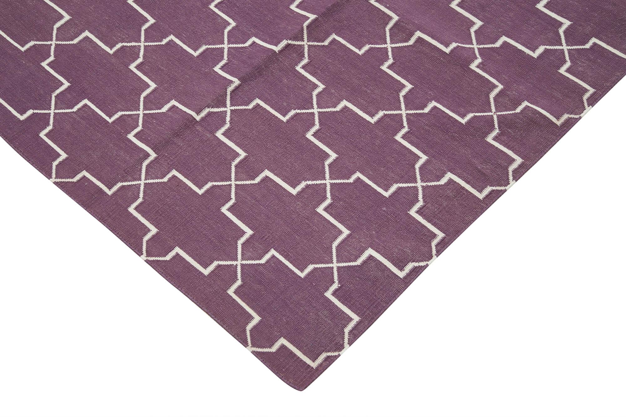 10 x 14 Purple Dhurrie Rug - 2871