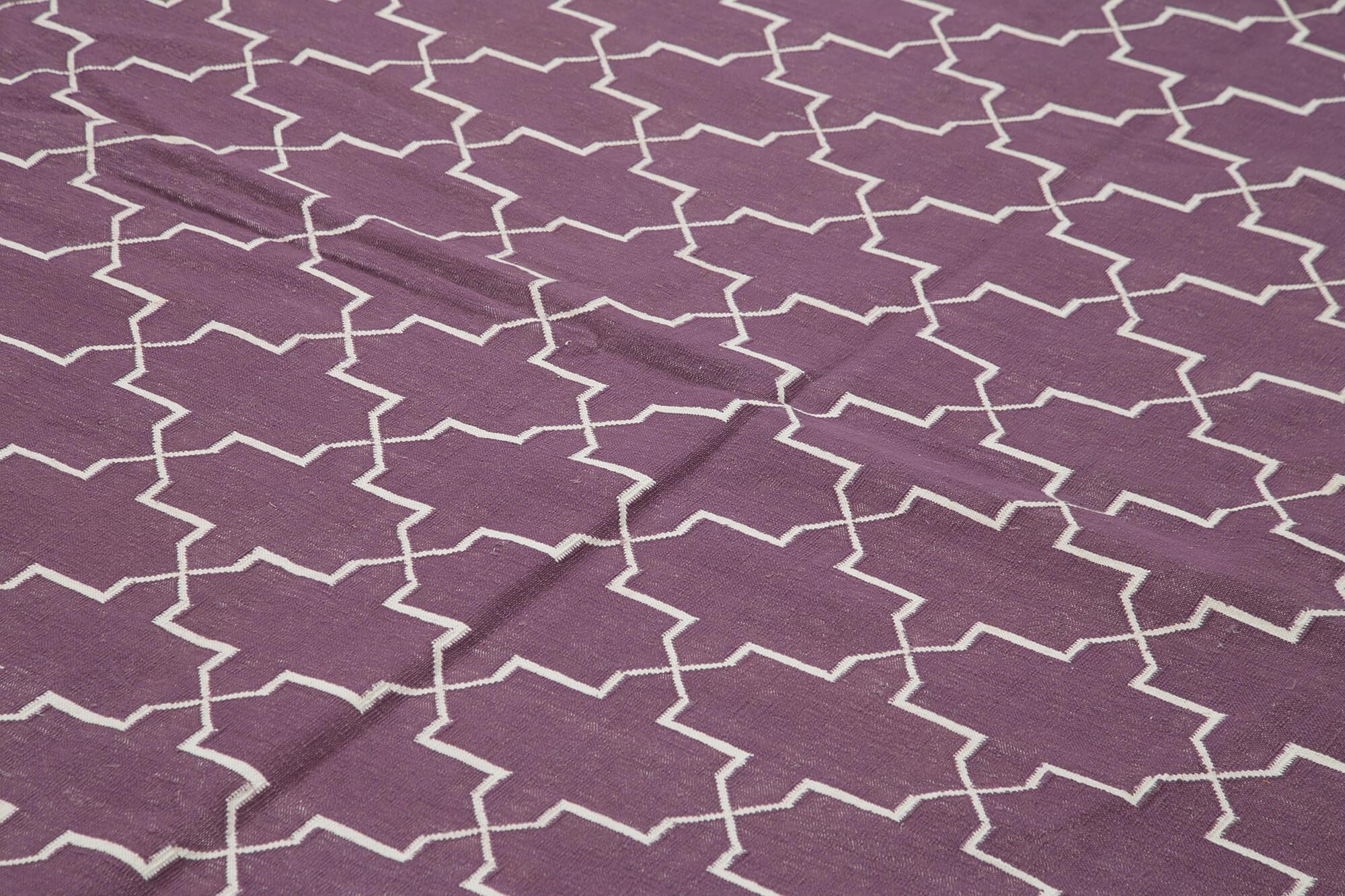 10 x 14 Purple Dhurrie Rug - 2871