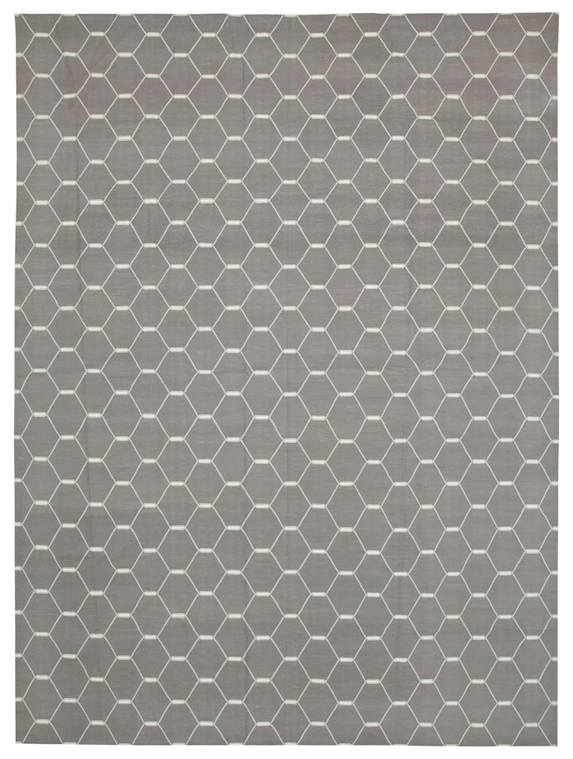 10 x 14 Grey Dhurrie Rug - 2873