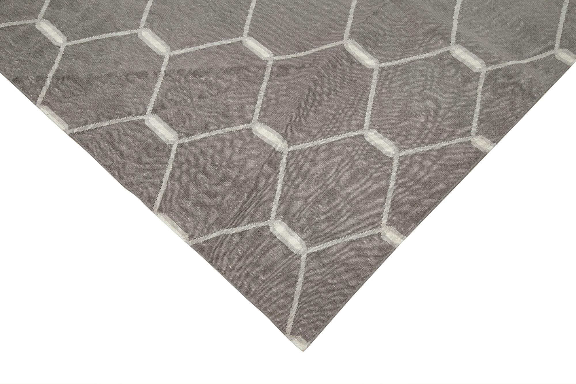 10 x 14 Grey Dhurrie Rug - 2873