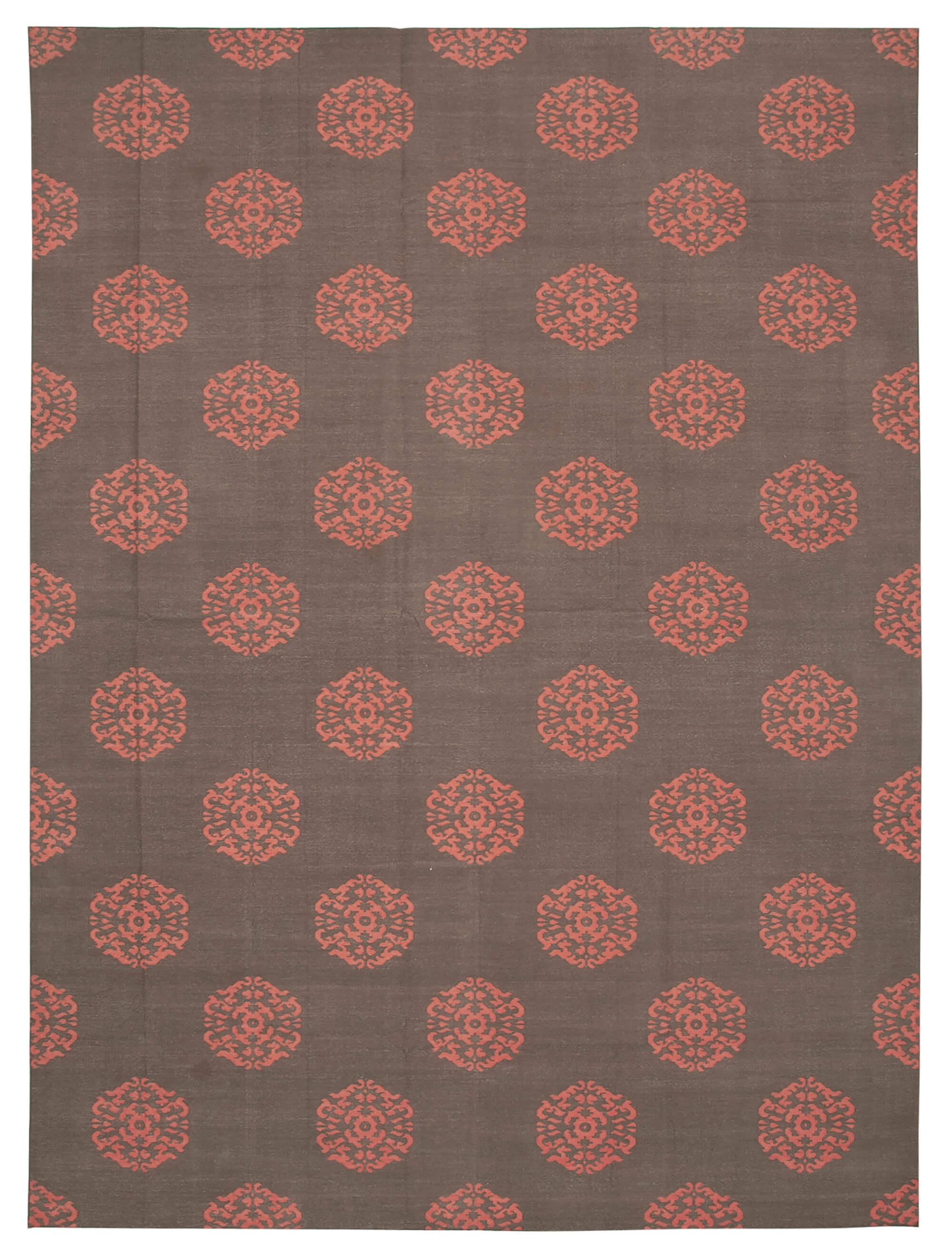 10 x 14 Brown Dhurrie Rug - 2876