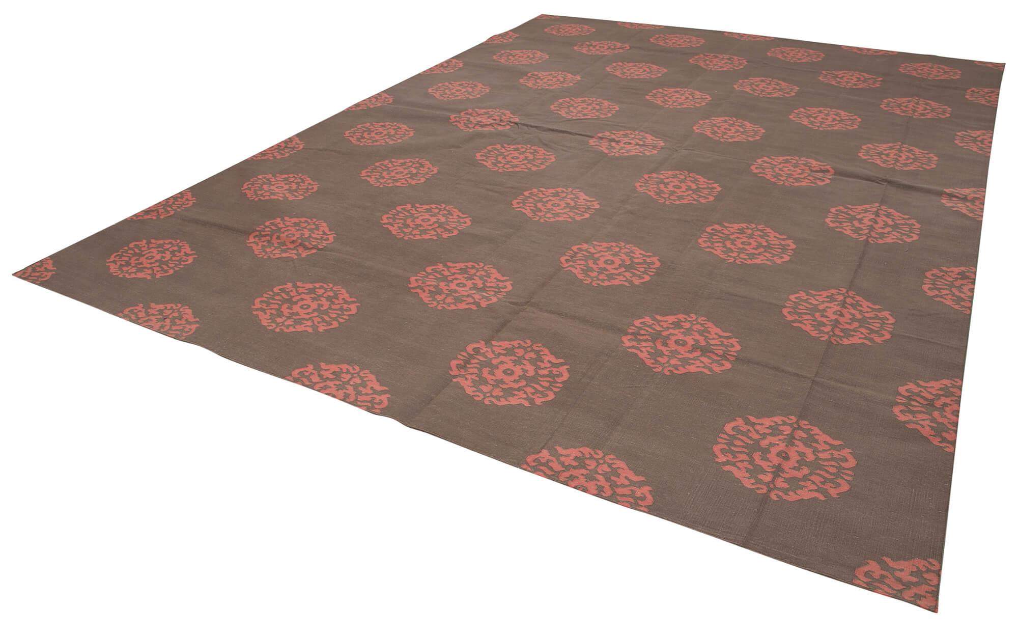 10 x 14 Brown Dhurrie Rug - 2876