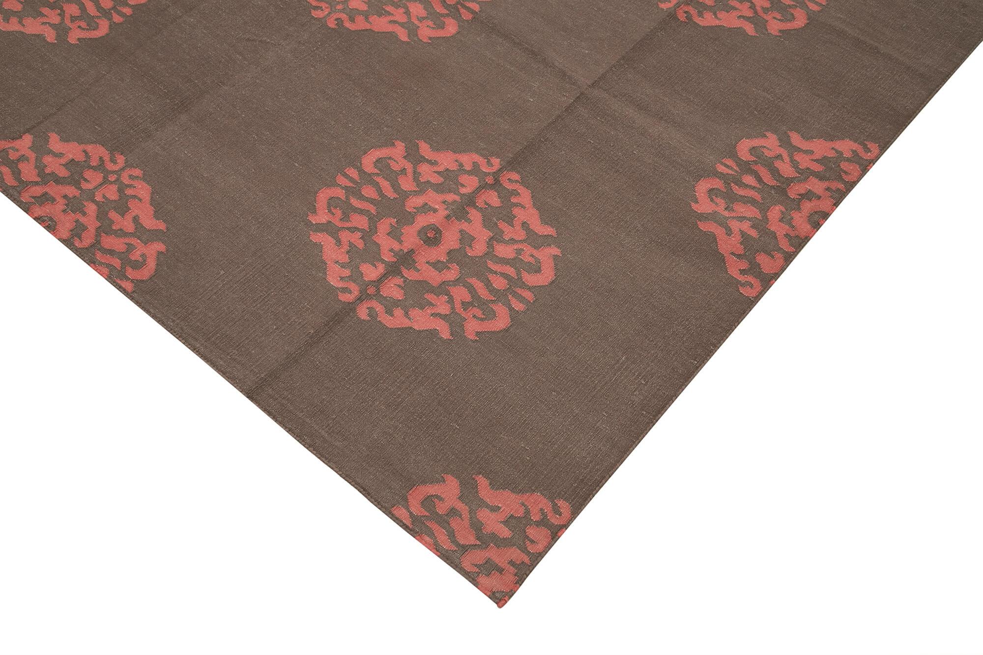 10 x 14 Brown Dhurrie Rug - 2876