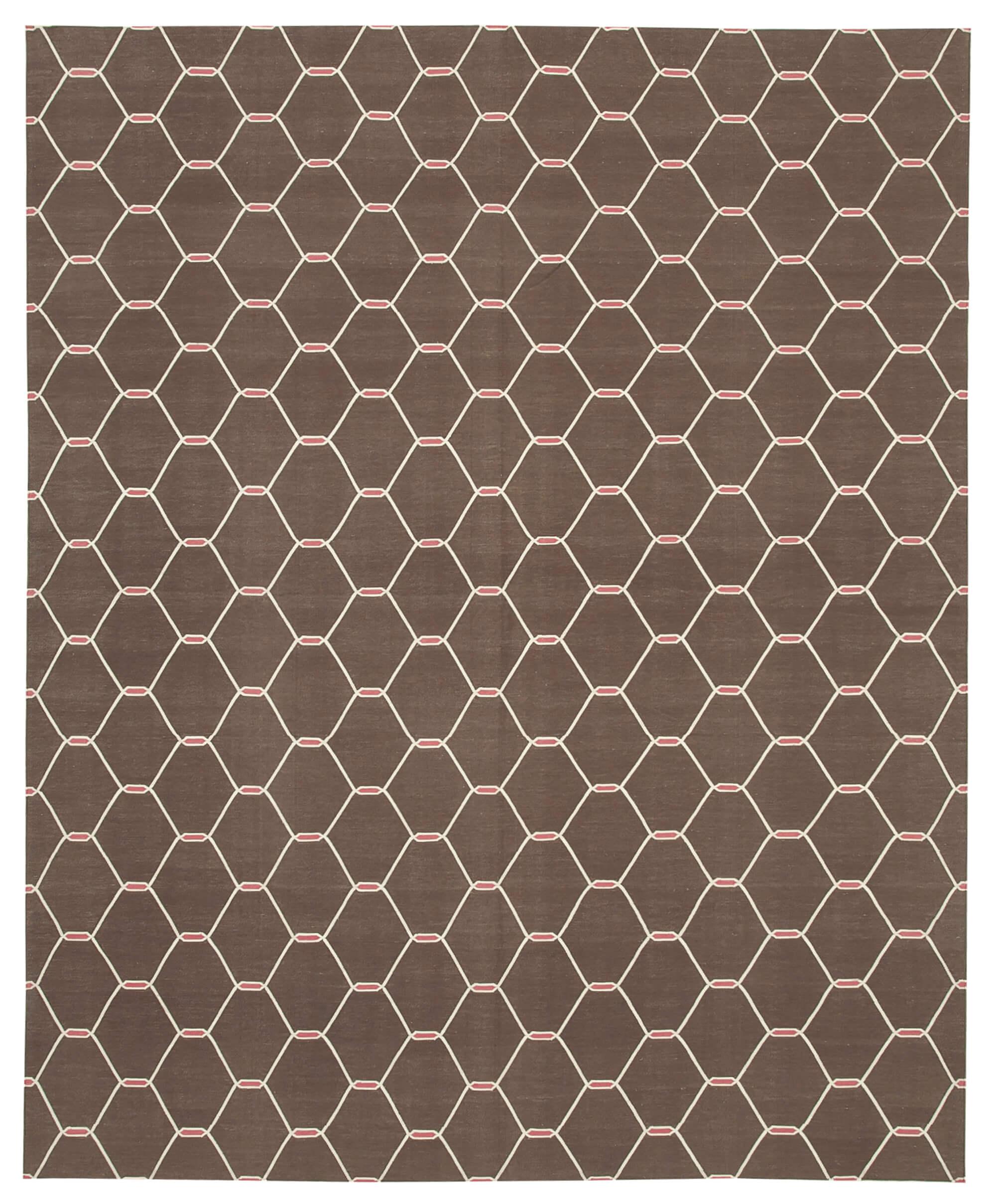 8 x 10 Brown Dhurrie Rug - 2881