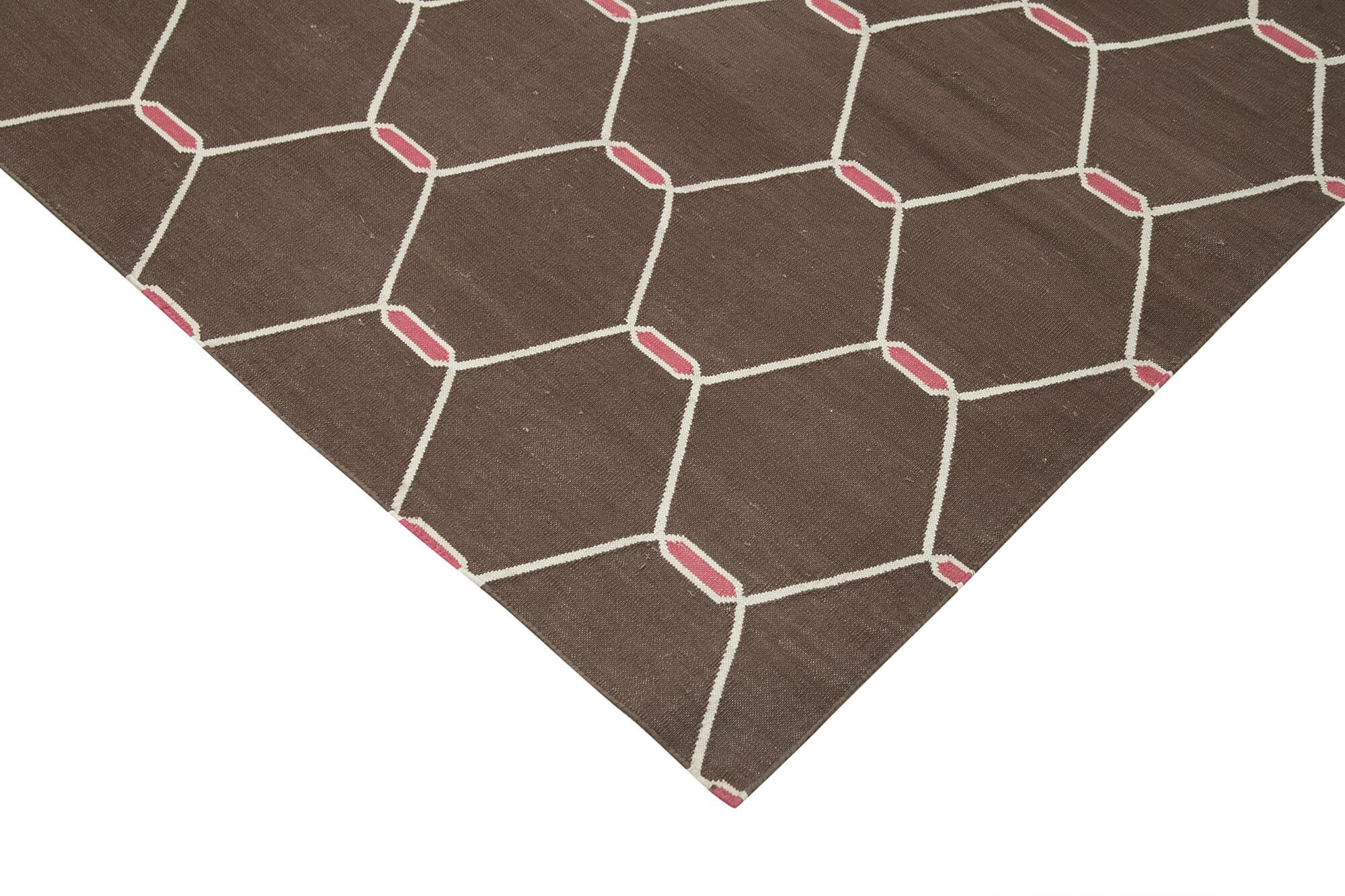 8 x 10 Brown Dhurrie Rug - 2881