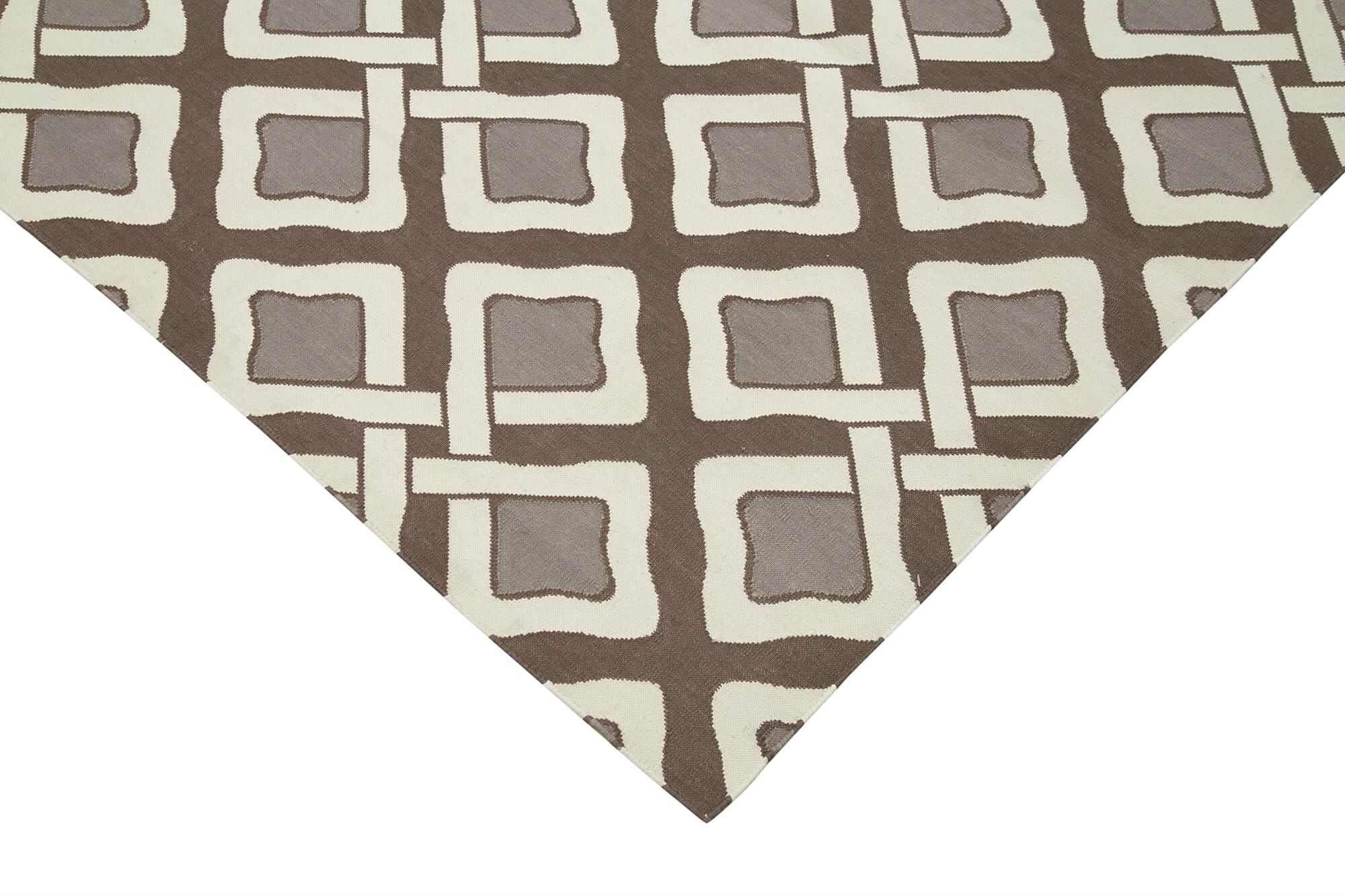 8 x 10 Brown Dhurrie Rug - 2882