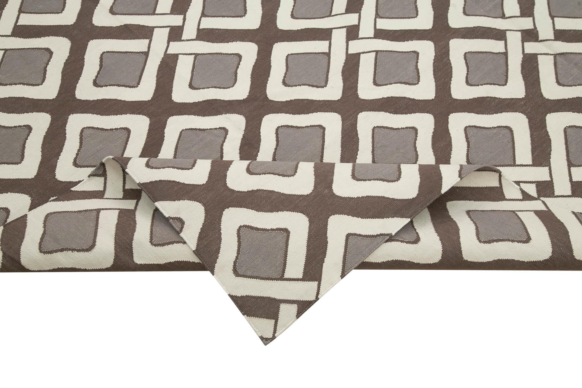 8 x 10 Brown Dhurrie Rug - 2882