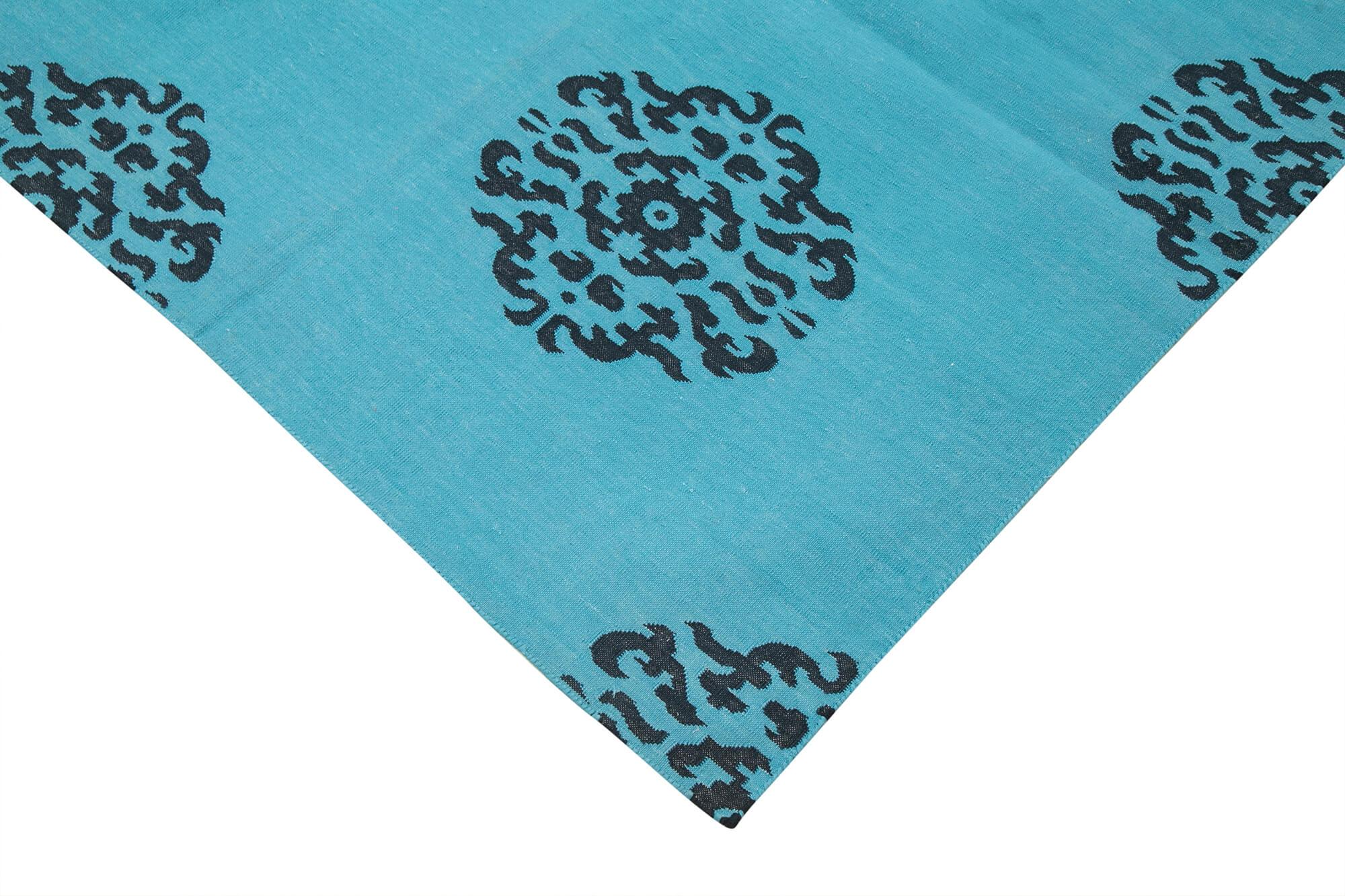 8 x 10 Turquoise Dhurrie Rug - 2883