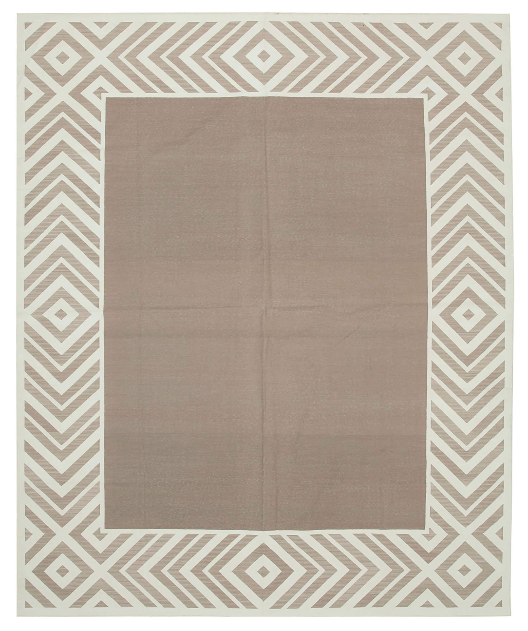 8 x 10 Brown Dhurrie Rug - 2890