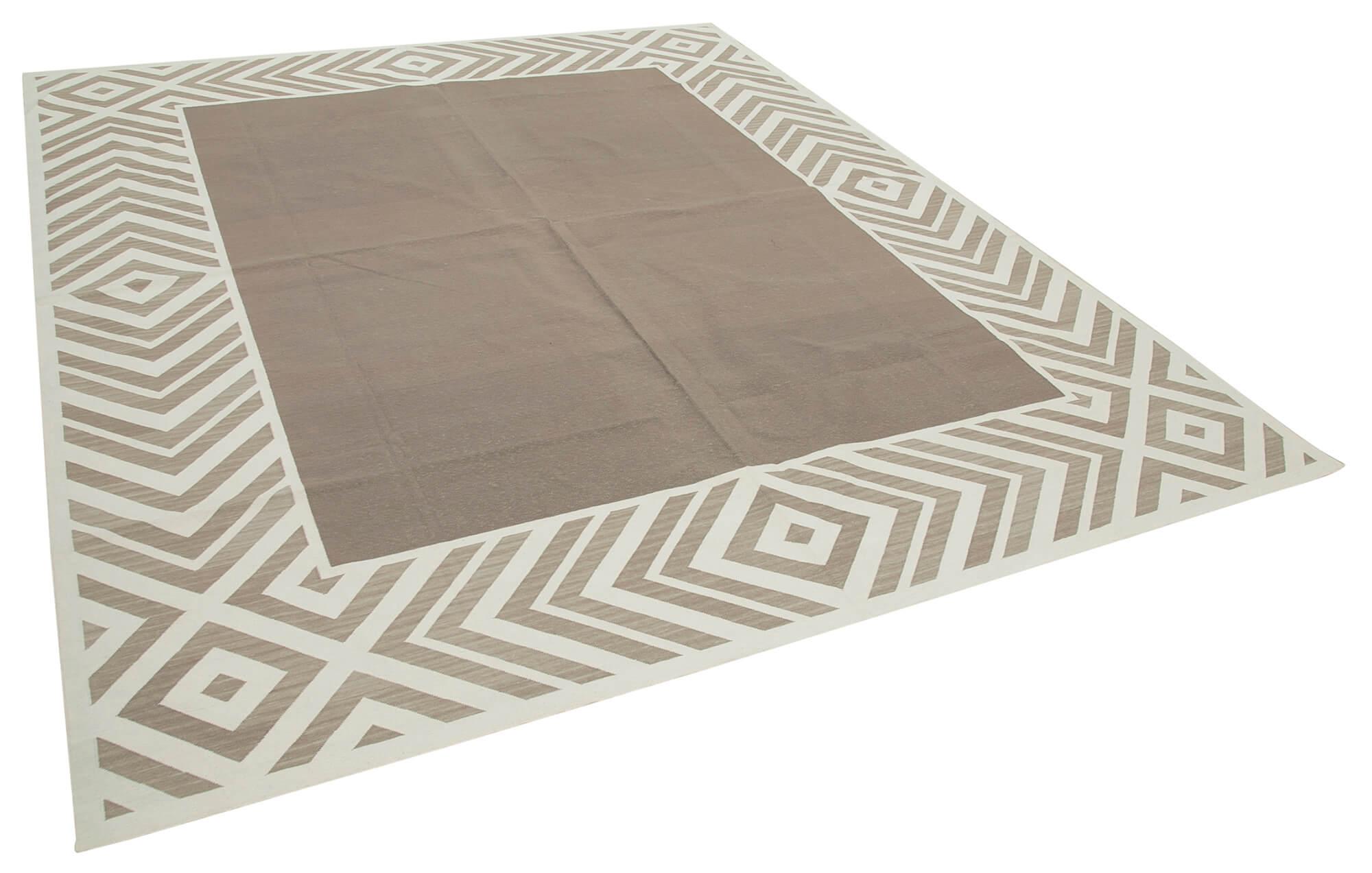 8 x 10 Brown Dhurrie Rug - 2890