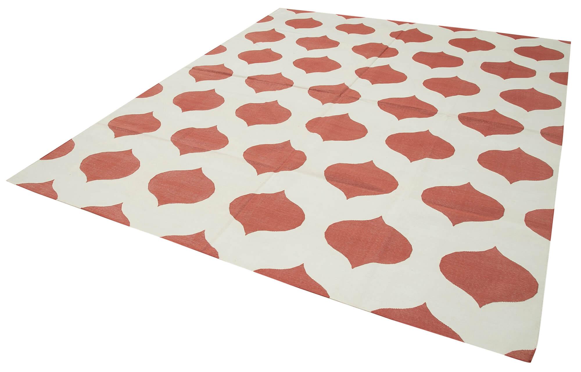 8 x 10 Red Dhurrie Rug - 2892