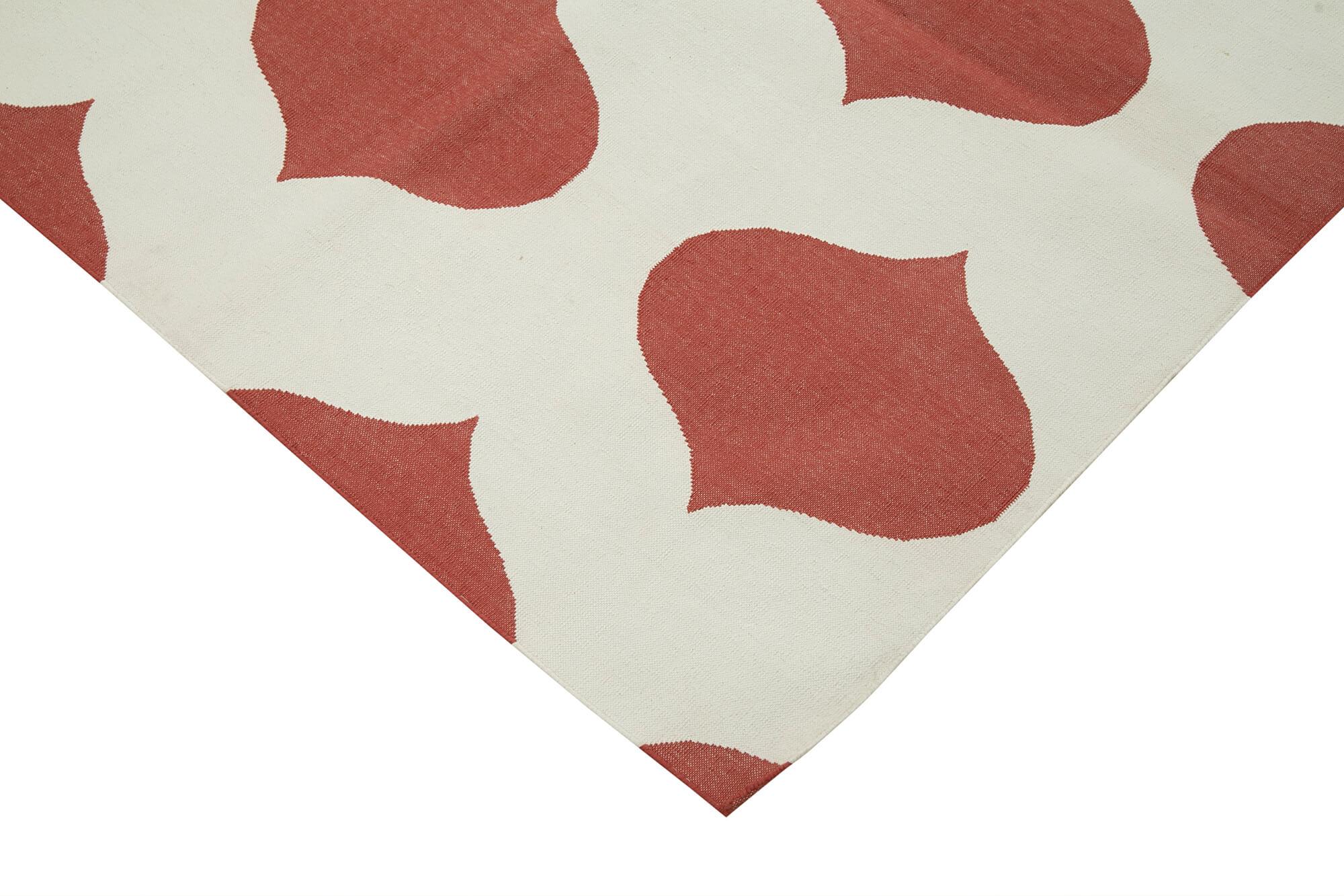 8 x 10 Red Dhurrie Rug - 2892