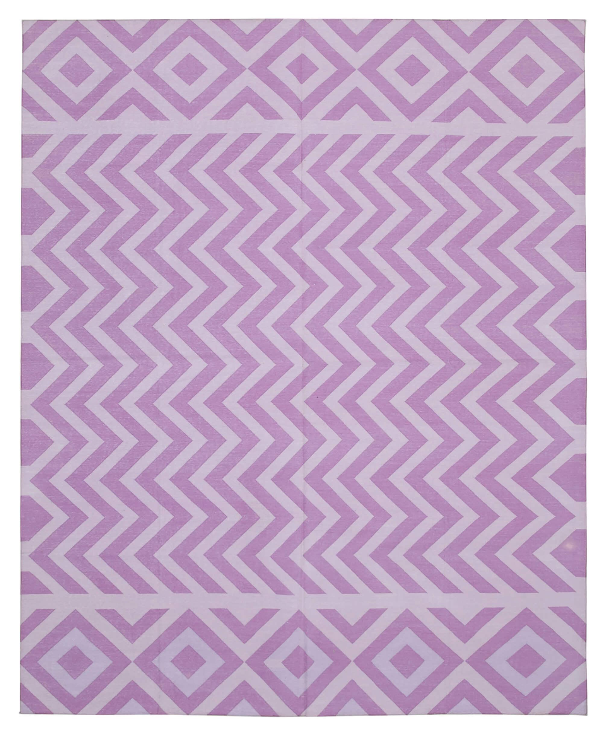 8 x 10 Purple Dhurrie Rug - 2893