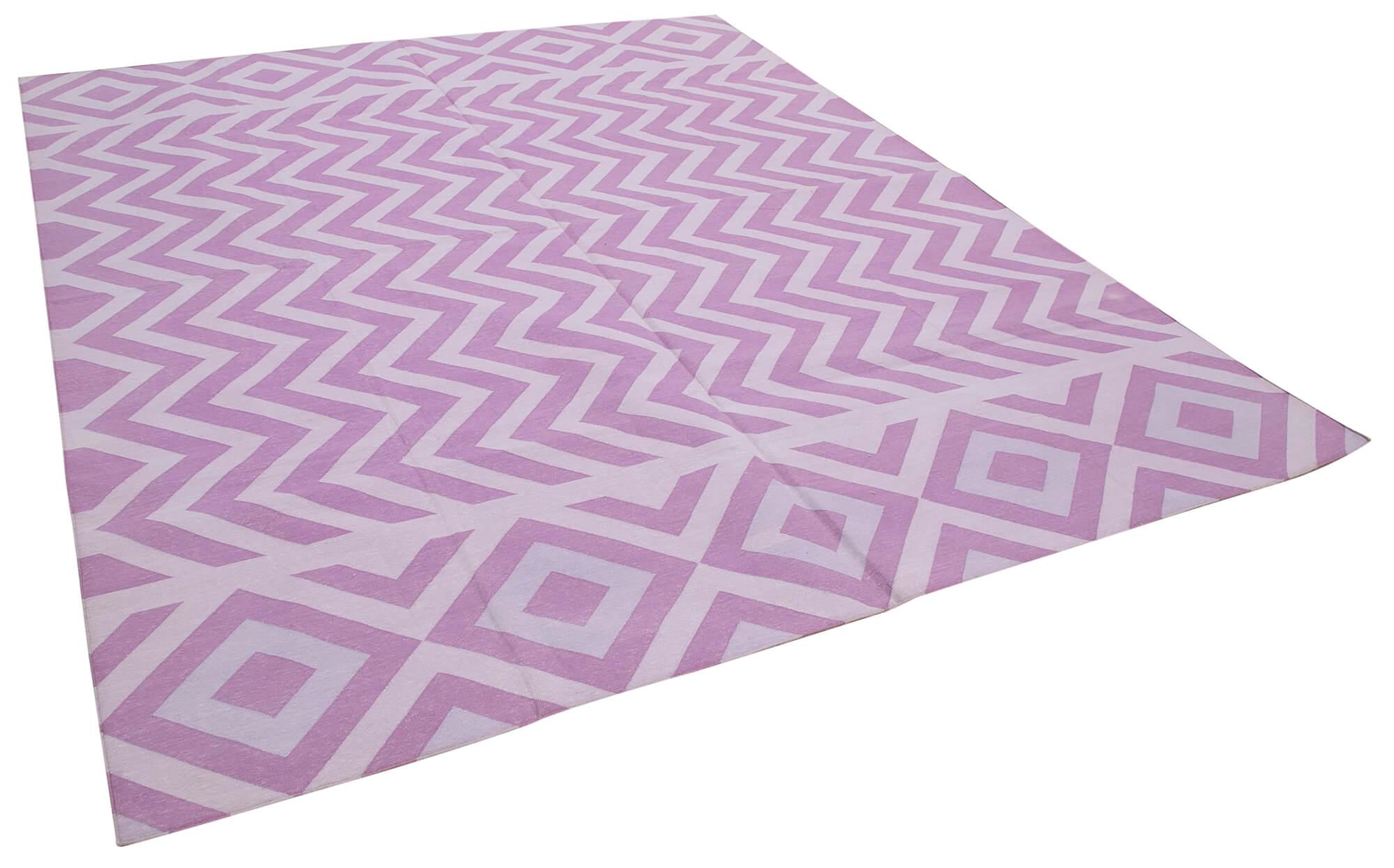 8 x 10 Purple Dhurrie Rug - 2893