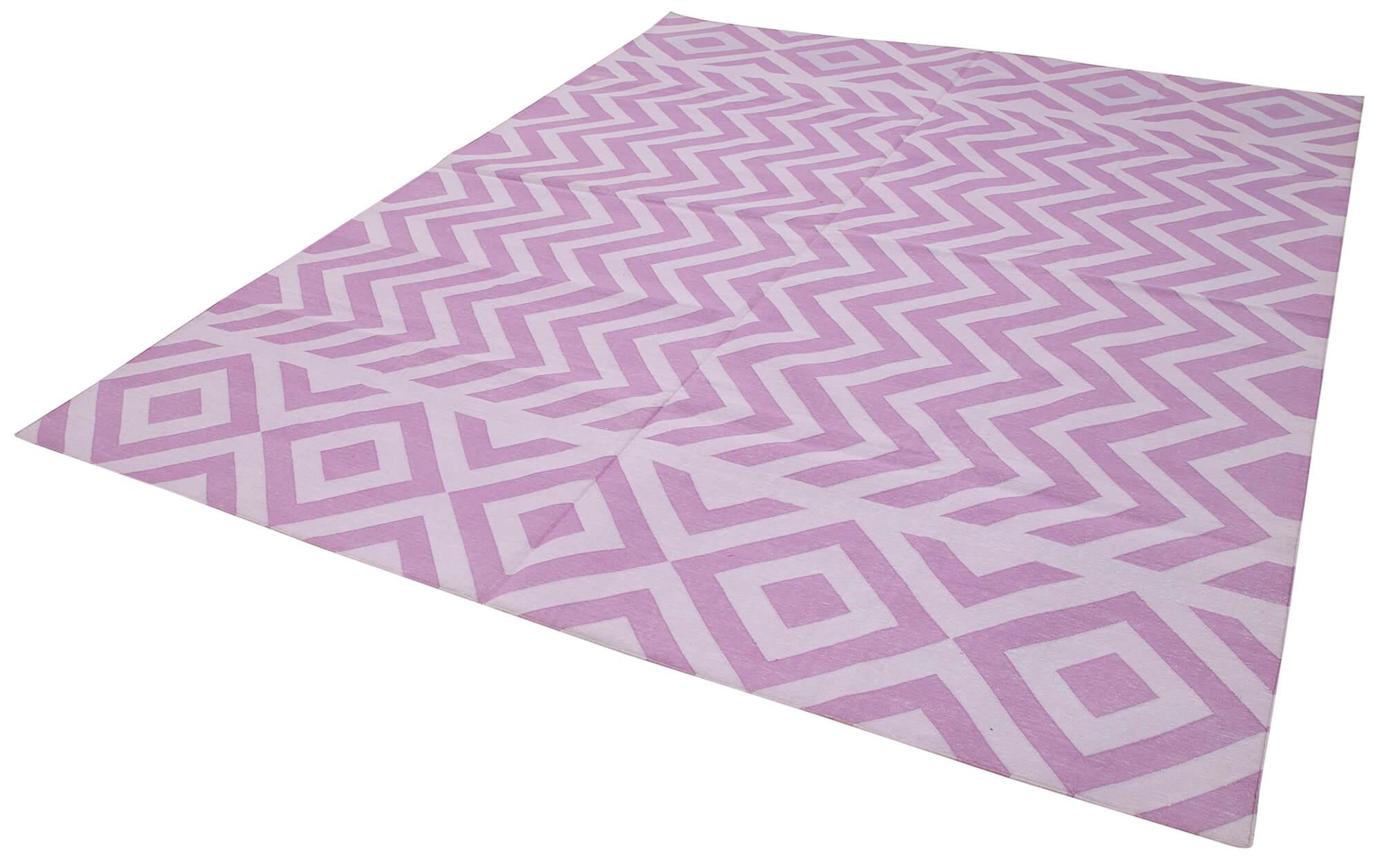 8 x 10 Purple Dhurrie Rug - 2893