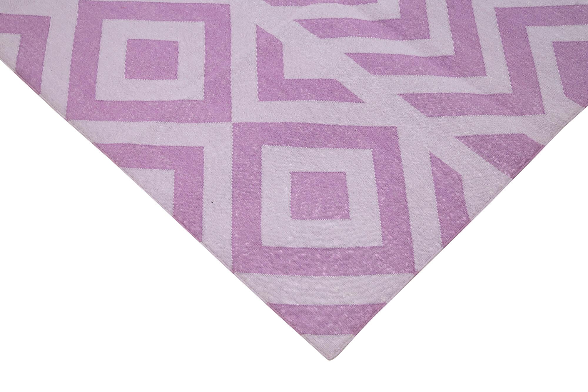 8 x 10 Purple Dhurrie Rug - 2893