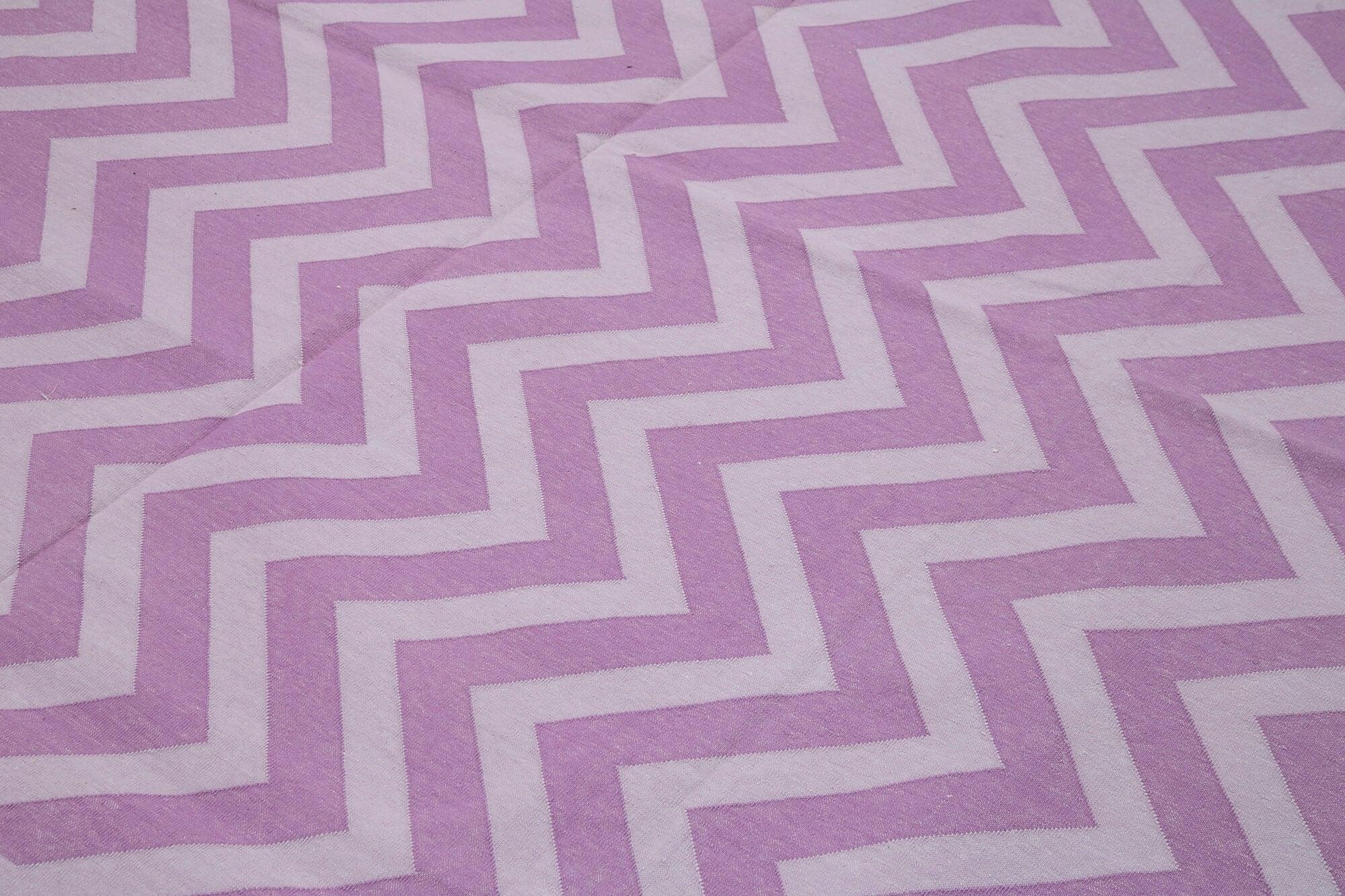 8 x 10 Purple Dhurrie Rug - 2893