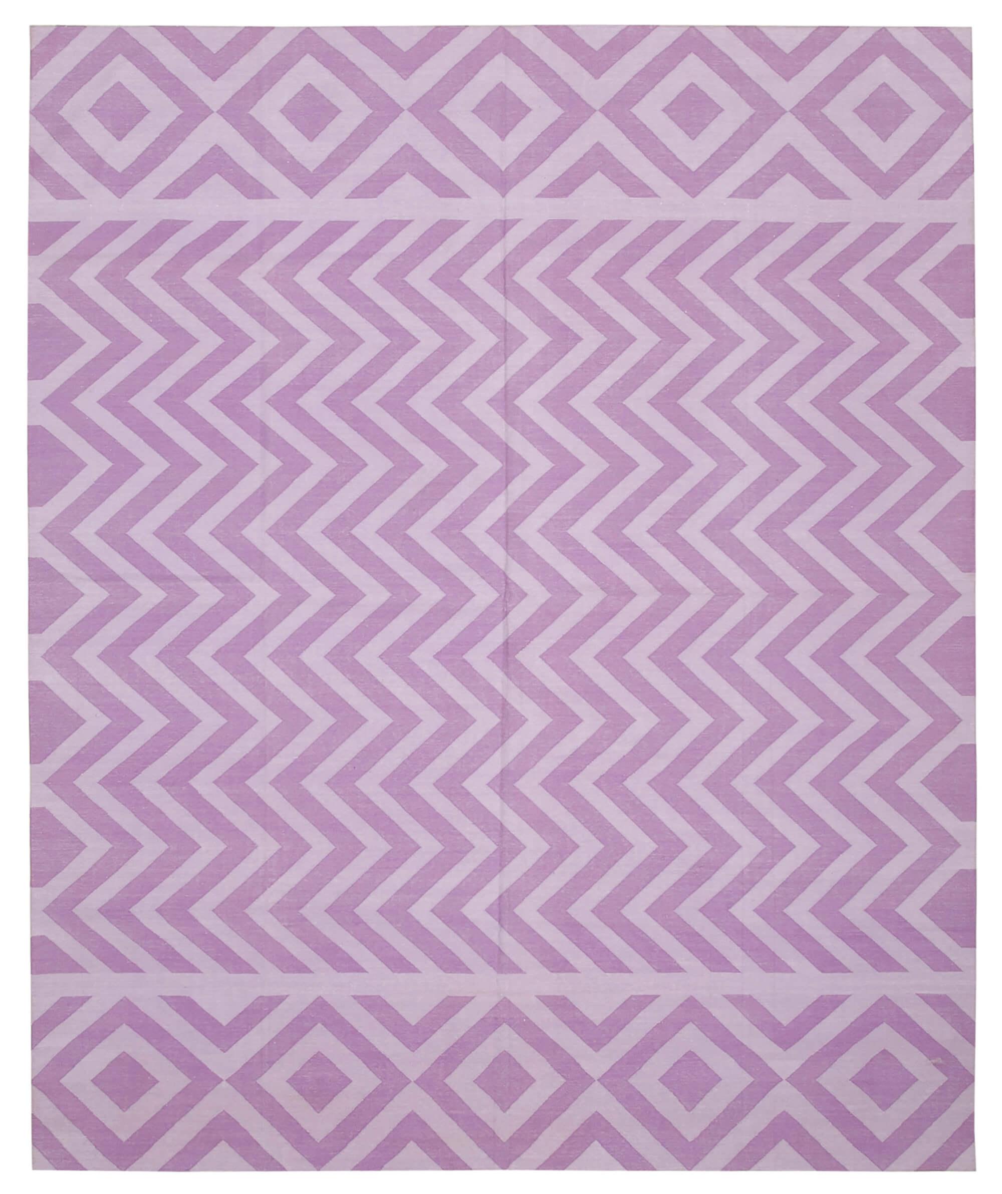 8 x 10 Purple Dhurrie Rug - 2894